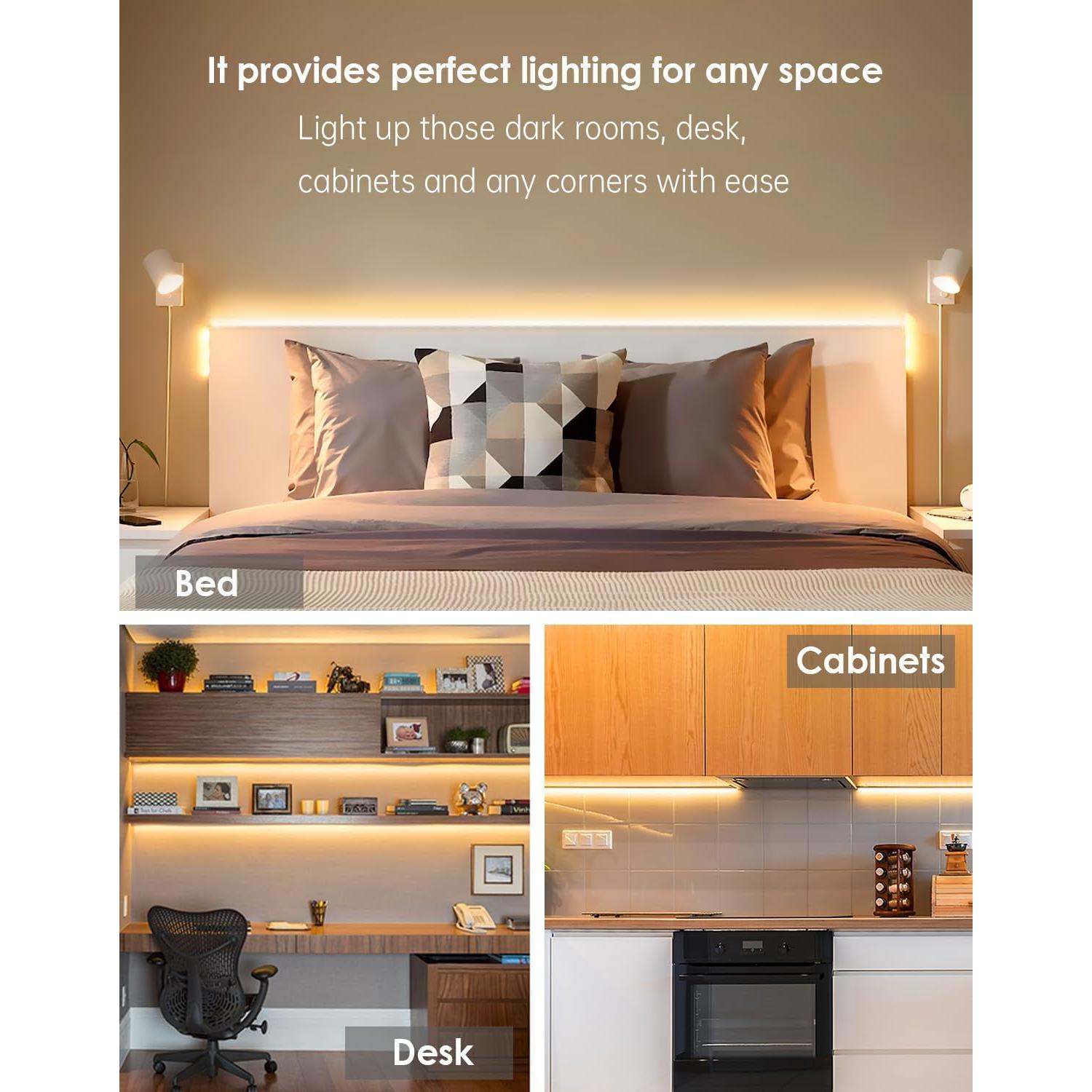 Tira de luz LED COB 2m SCQIKJ USB regulable con control remoto