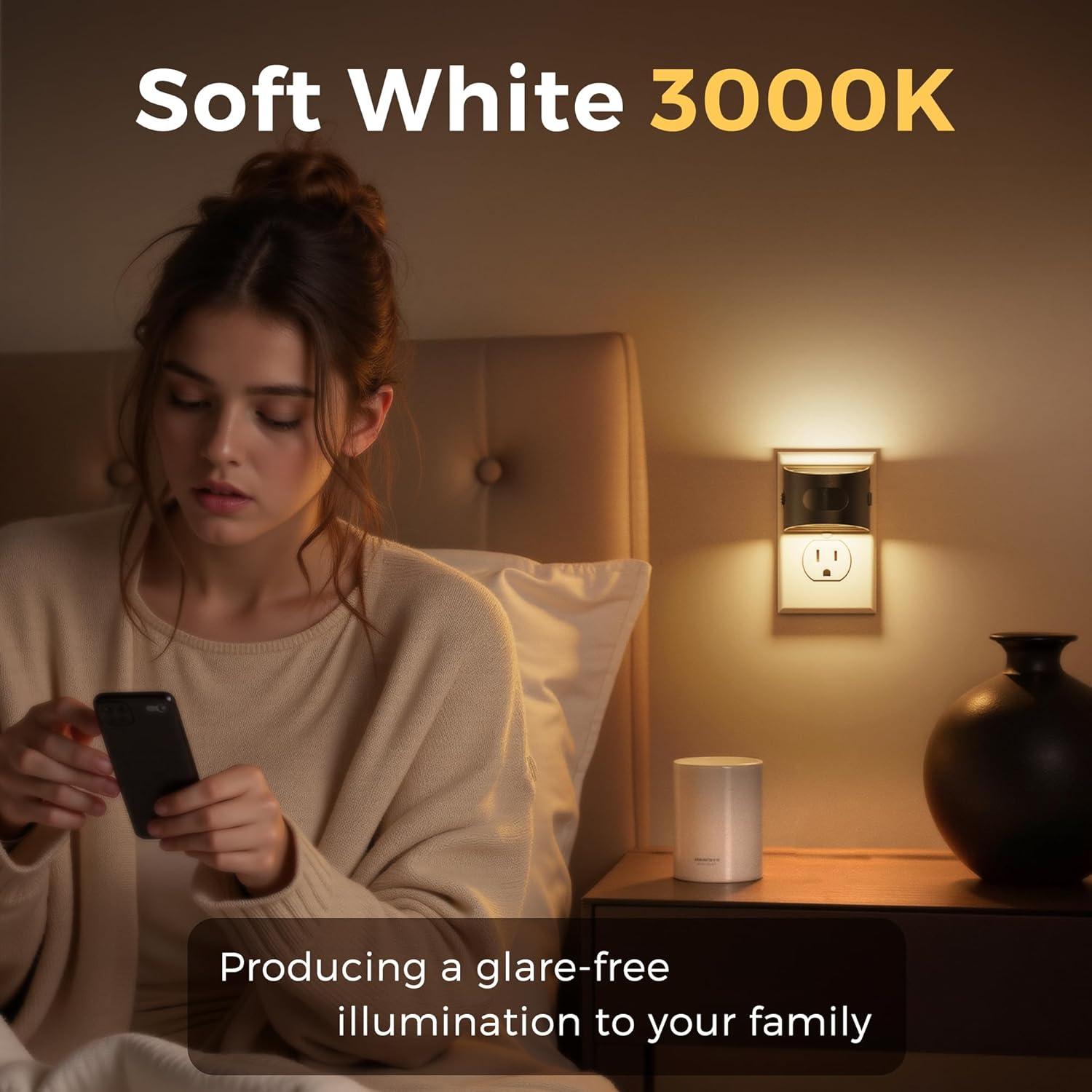 Luz Nocturna LED L LOHAS con Sensor de Movimiento 3000K 2 Pzas