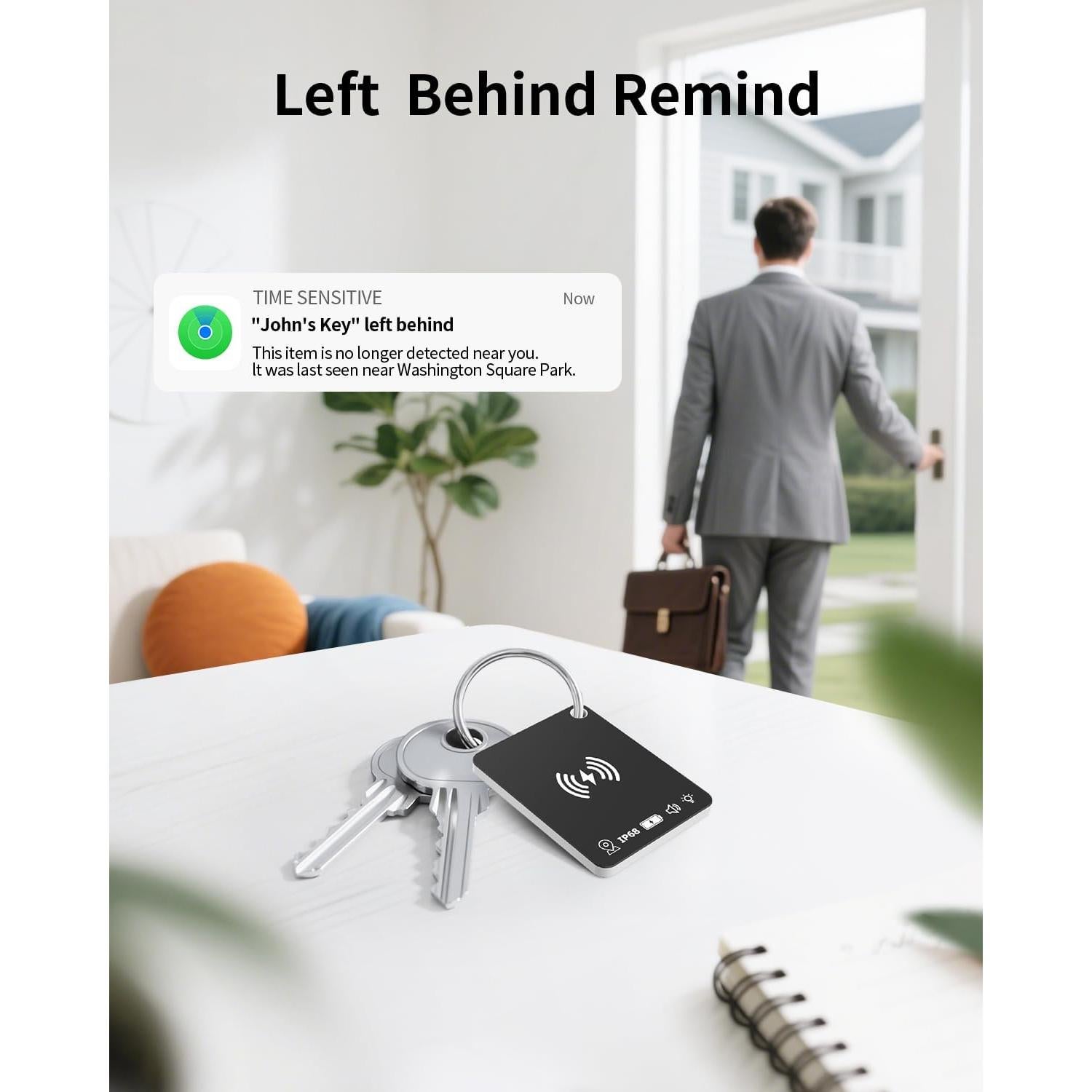 Localizador de Llaves FVJ con Apple Find My, Recargable, Negro