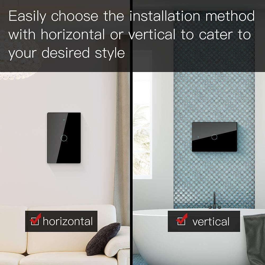 Interruptor Inteligente MOES WiFi 1 Gang Negro Sin Neutro