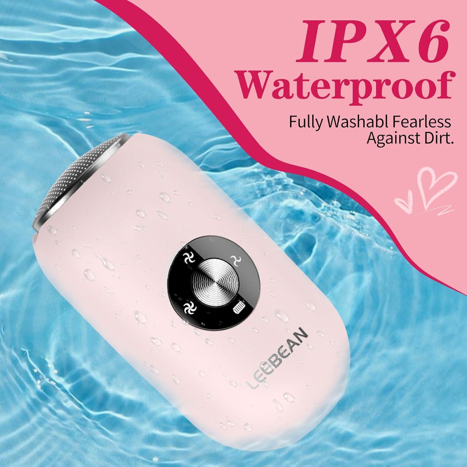 Removedor de Callos Eléctrico Leebean Rosa, 3 Velocidades, Impermeable