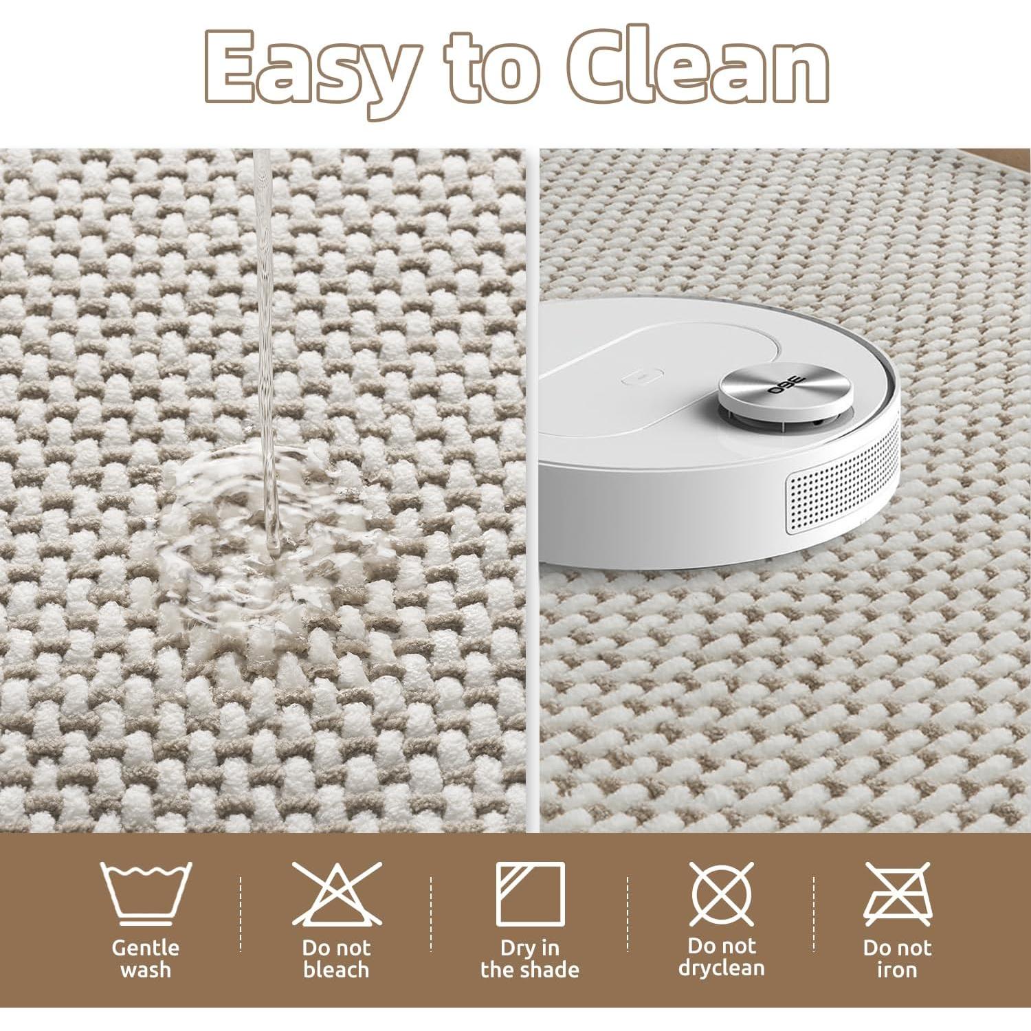 Mat de baño PADOOR 43x71 cm Chenilla Antideslizante Beige