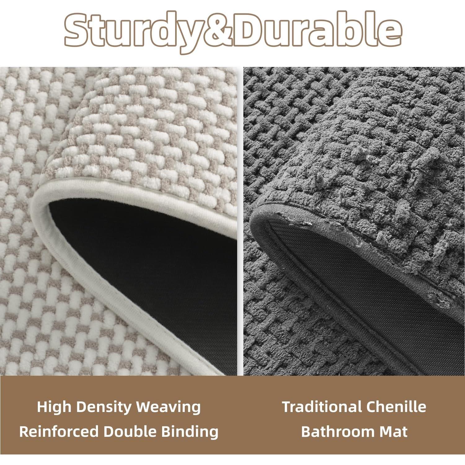 Mat de baño PADOOR 43x71 cm Chenilla Antideslizante Beige
