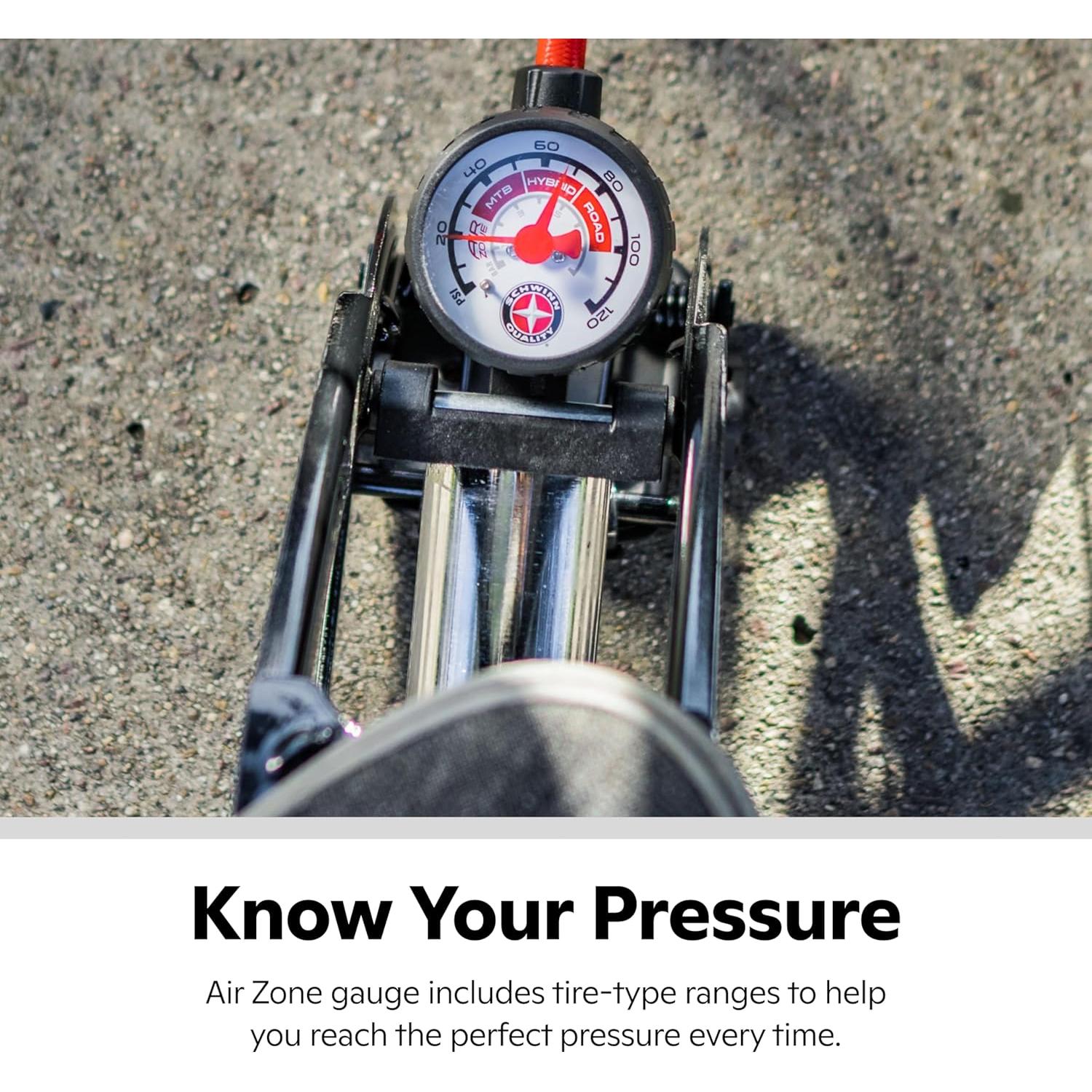 Bomba de Pie Manual Schwinn Air Base Plus - 120 PSI