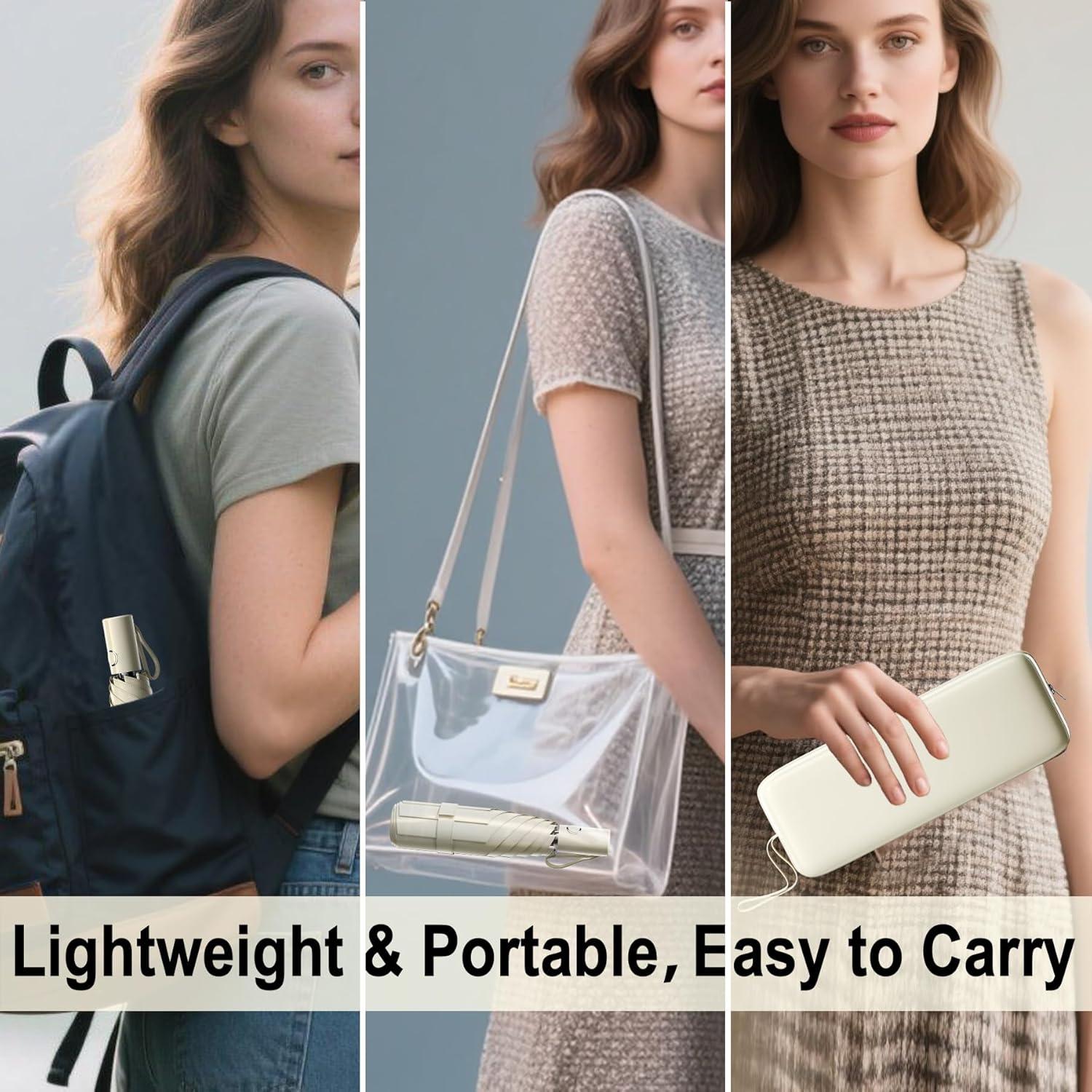 Paraguas Automático Mini Plegable Moorrlii - UV 50+ y Resistente al Viento