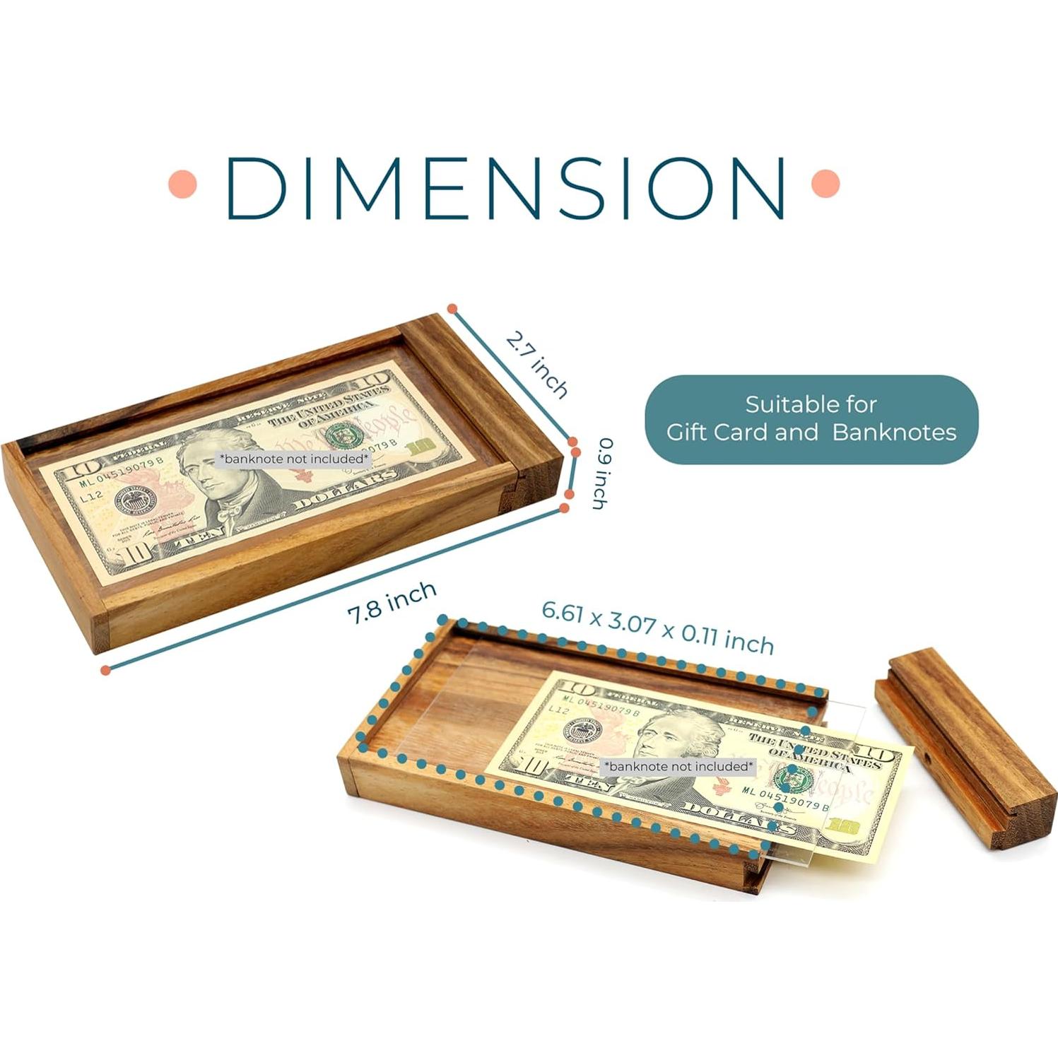 Caja de rompecabezas BSIRI GP364L de madera con secretos