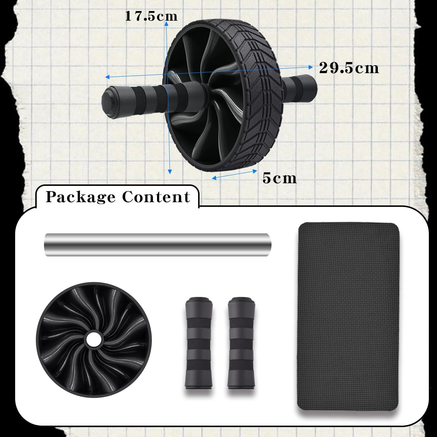 Rueda de Abdominales FEELCAT Rodillo Ab Negro 0.27 kg
