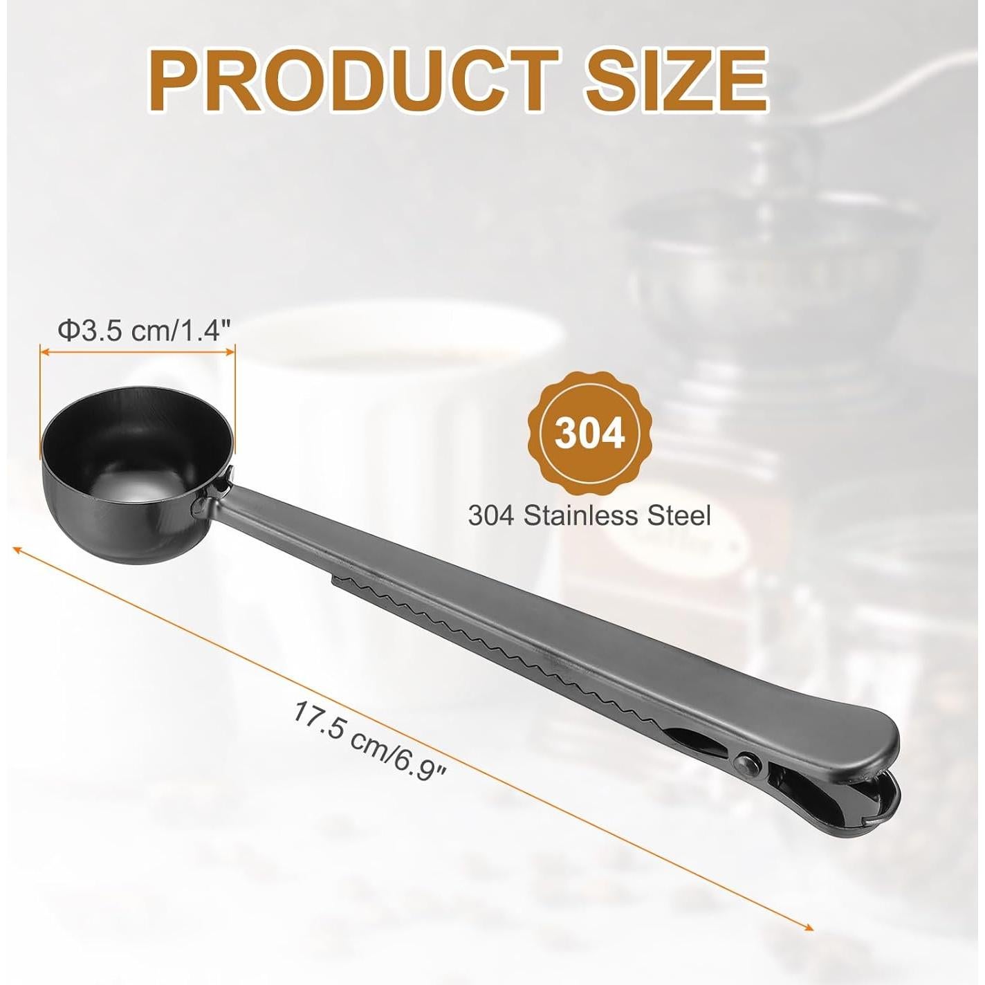 Cuchara de Café con Clip uxcell de Acero Inoxidable 17.5 cm