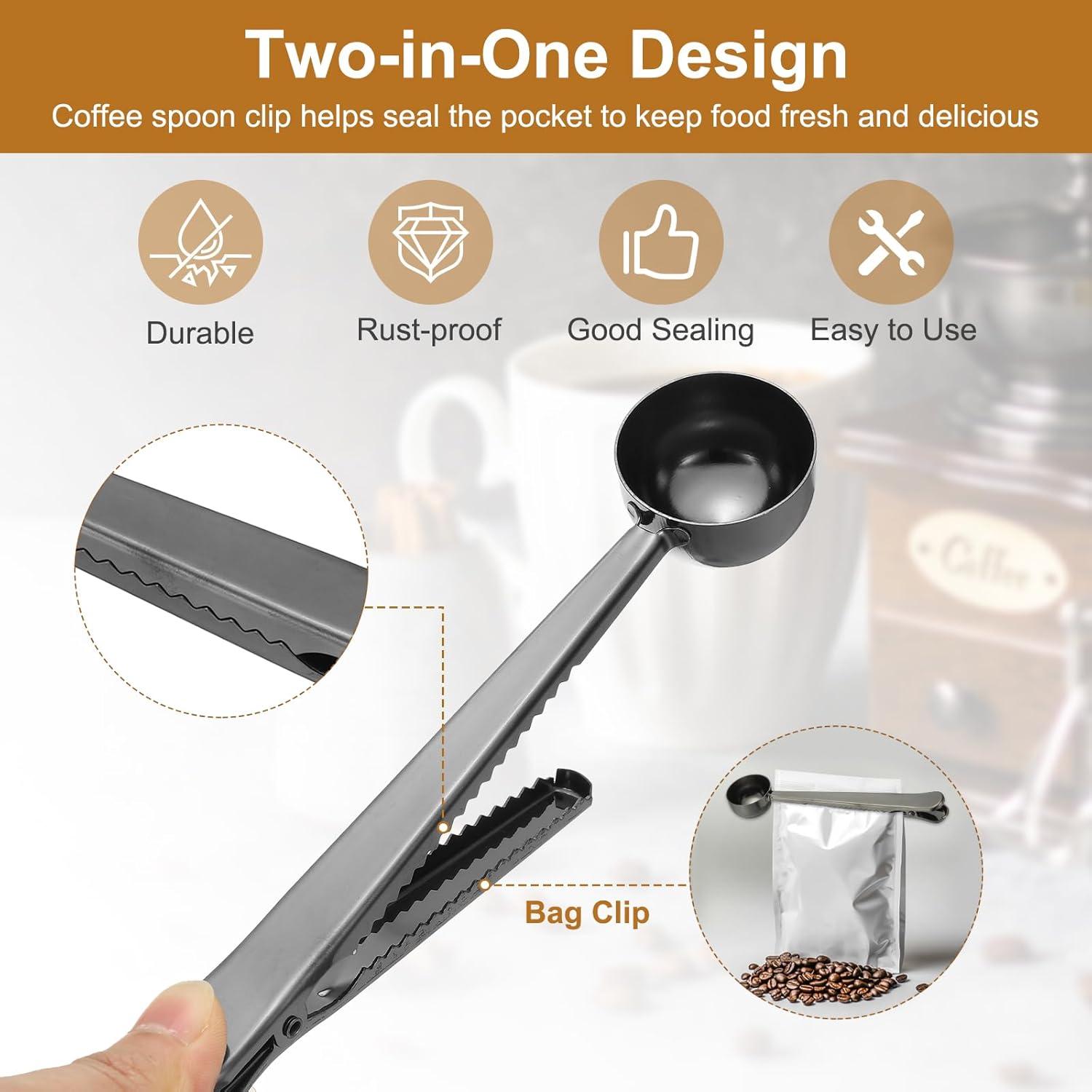 Cuchara de Café con Clip uxcell de Acero Inoxidable 17.5 cm