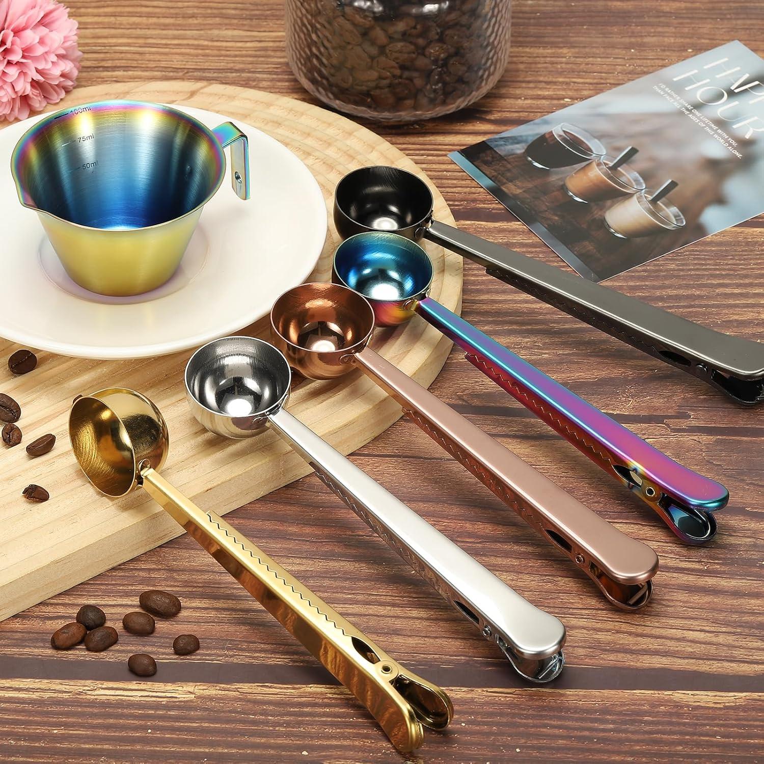 Cuchara de Café con Clip uxcell de Acero Inoxidable 17.5 cm