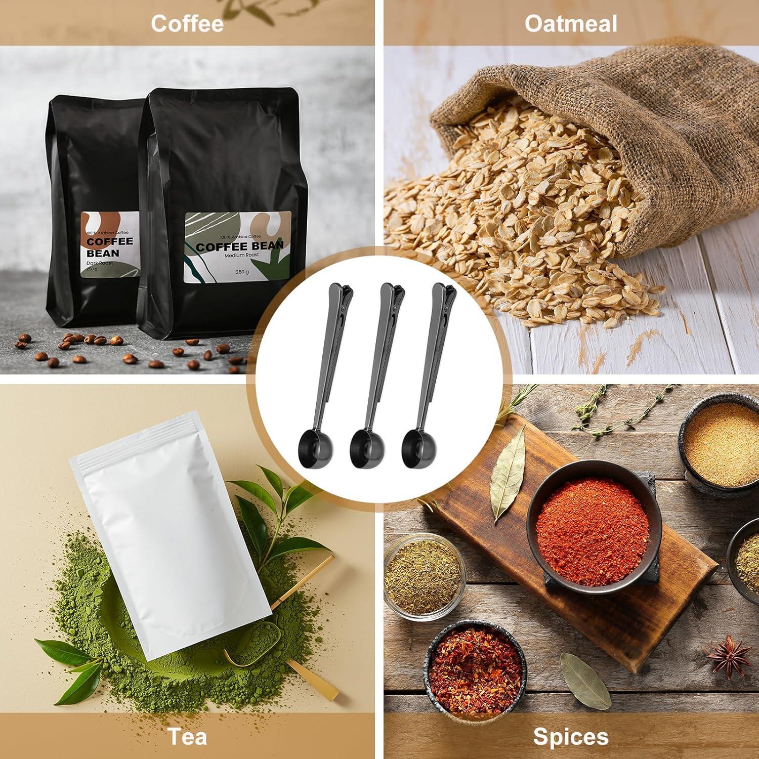 Cuchara de Café con Clip uxcell de Acero Inoxidable 17.5 cm