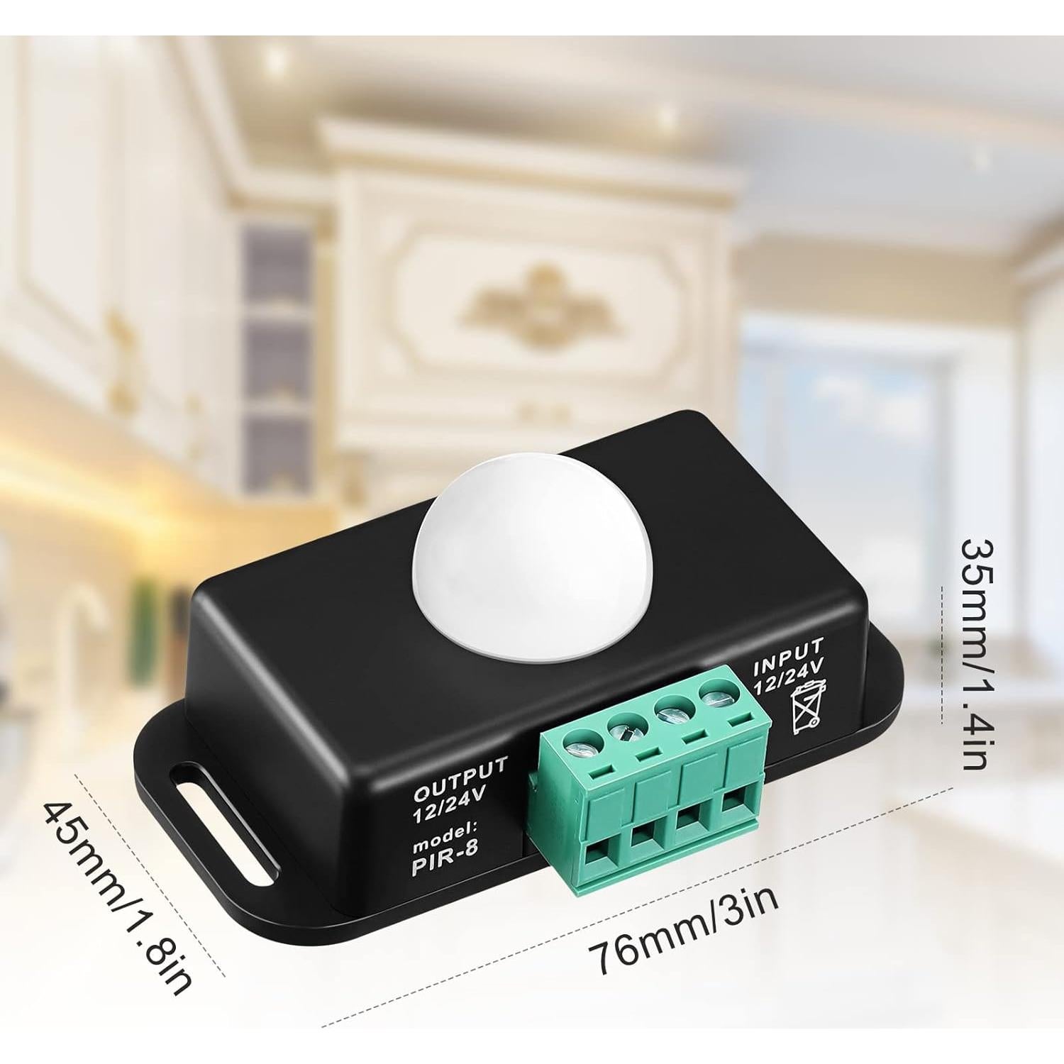 Paquete de 6 Sensores de Movimiento LED PIR 12V-24V Macarrie