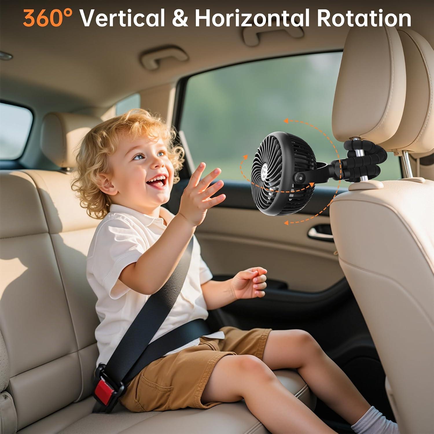 Ventilador de Coche Recargable ASKPULION 5000mAh 3 Velocidades