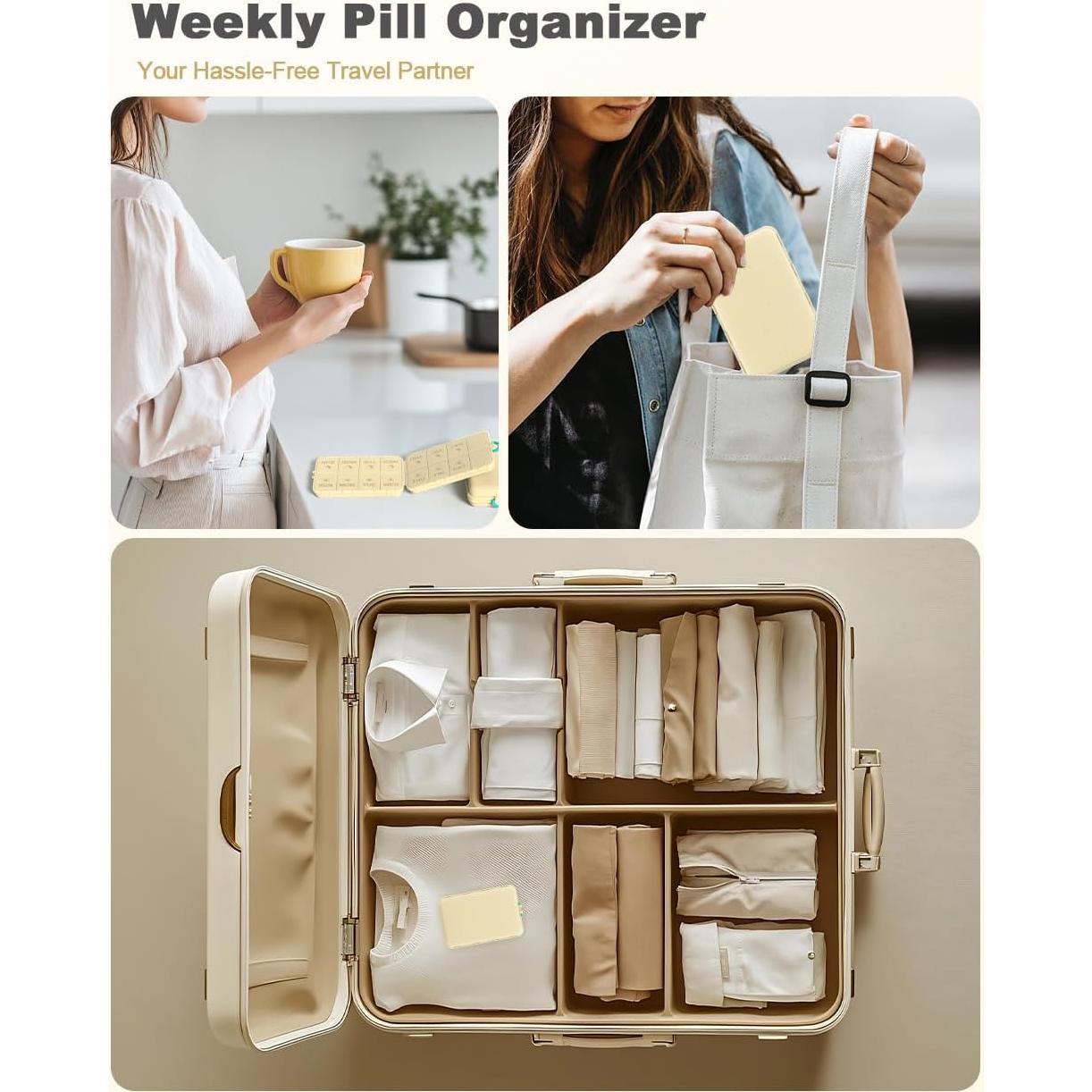 Organizador de Pastillas Semanal SESIIduo 14.9x9.9cm Caqui