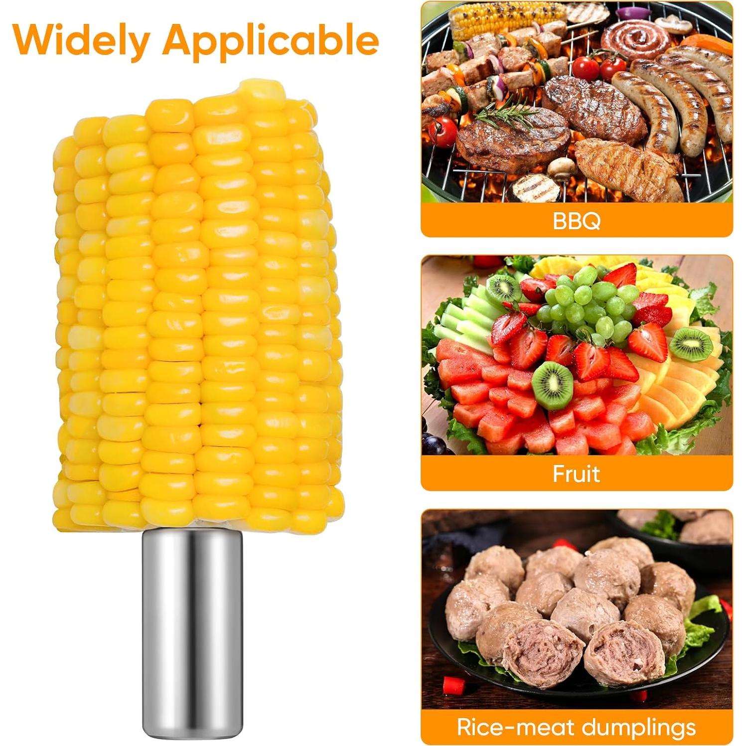 Tenedores para Mazorcas de Maíz Luxshiny - 10 Piezas Acero Inoxidable