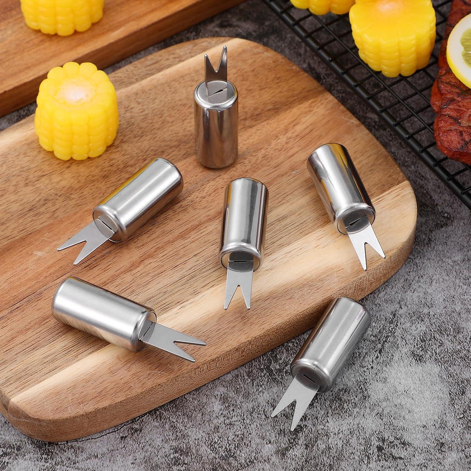 Tenedores para Mazorcas de Maíz Luxshiny - 10 Piezas Acero Inoxidable