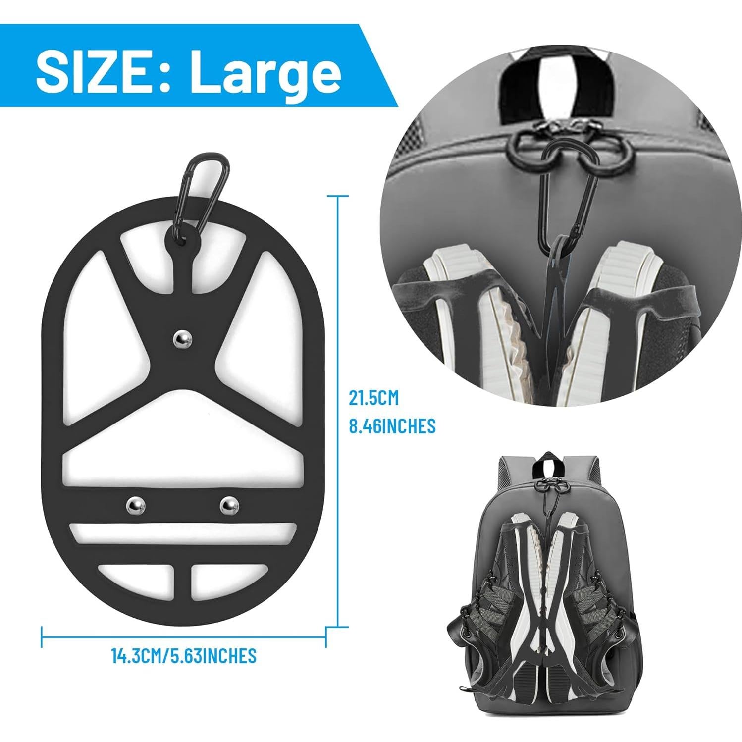 Paquete de 2 Soportes para Zapatos Grande Negro - Ideal para Viajes