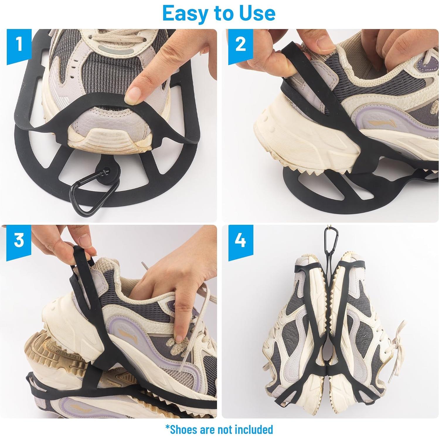 Paquete de 2 Soportes para Zapatos Grande Negro - Ideal para Viajes