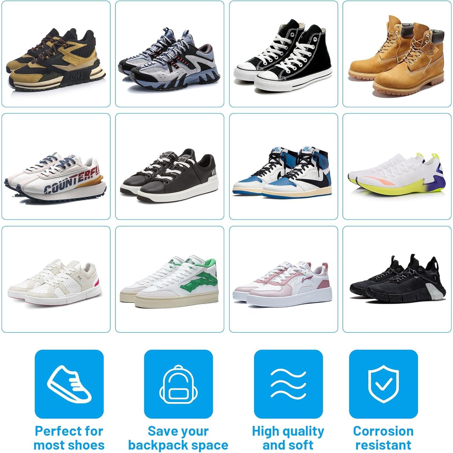 Paquete de 2 Soportes para Zapatos Grande Negro - Ideal para Viajes