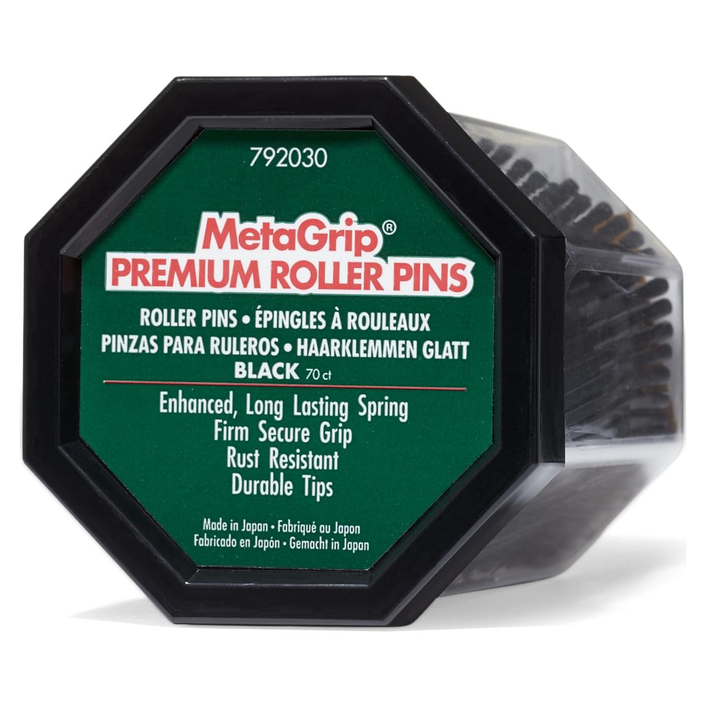 Pinzas de Rodillo Premium Negras MetaGrip - 70 Unidades