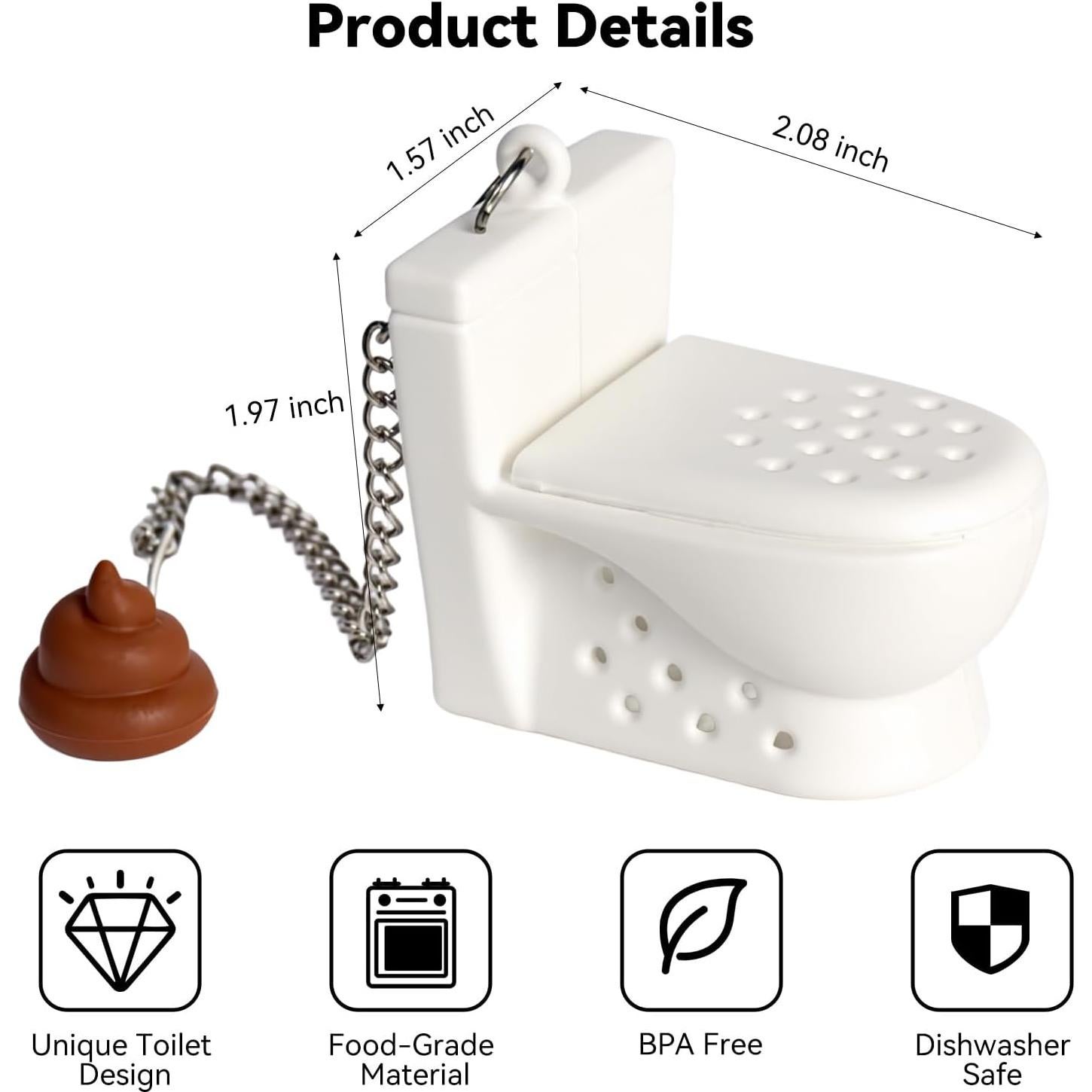 Infusor de Té en Forma de Inodoro Hobrad - Silicona Blanca