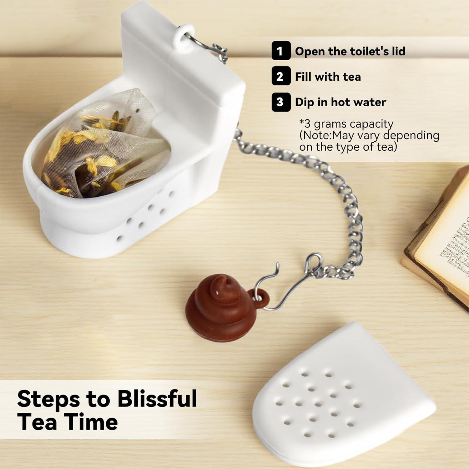 Infusor de Té en Forma de Inodoro Hobrad - Silicona Blanca