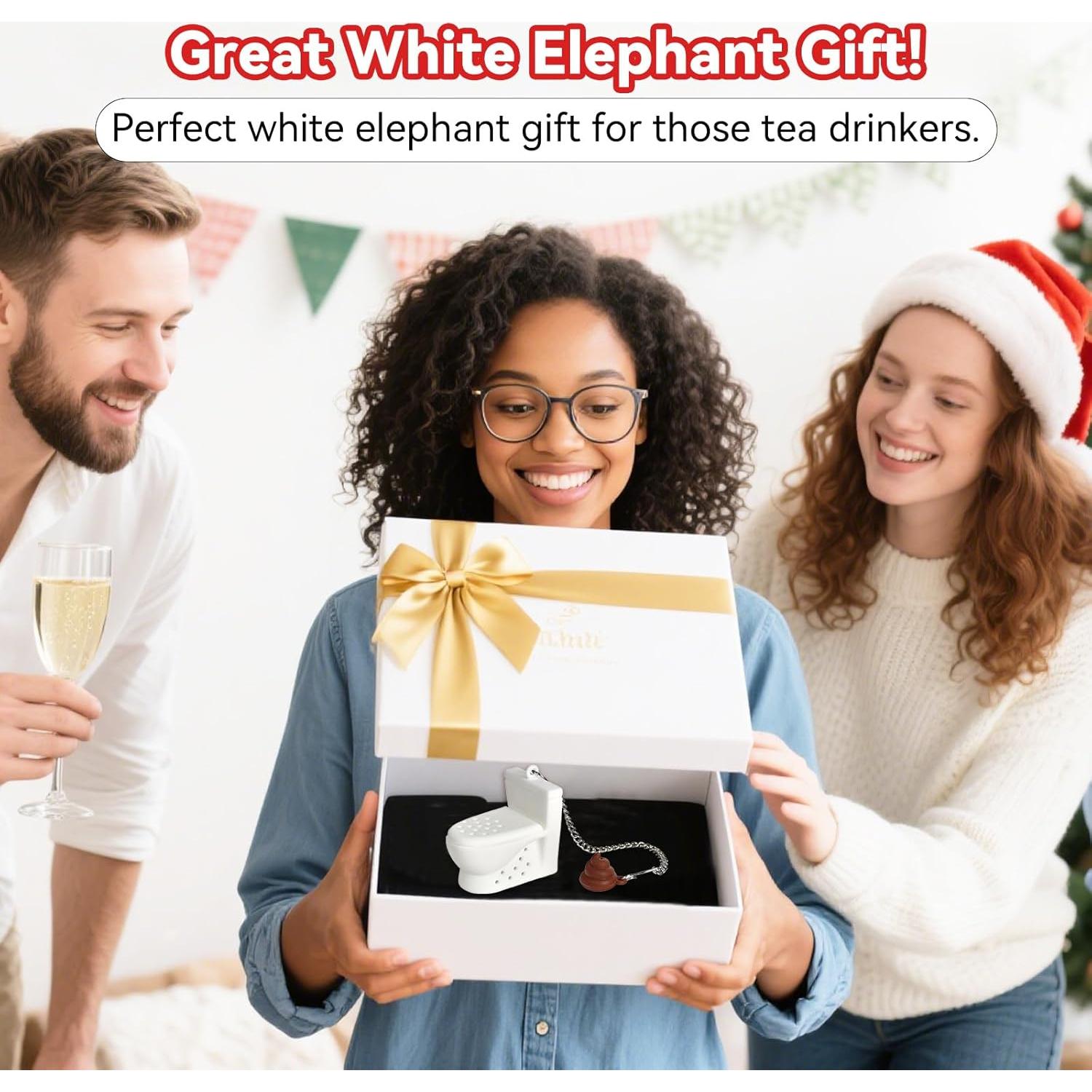 Infusor de Té en Forma de Inodoro Hobrad - Silicona Blanca