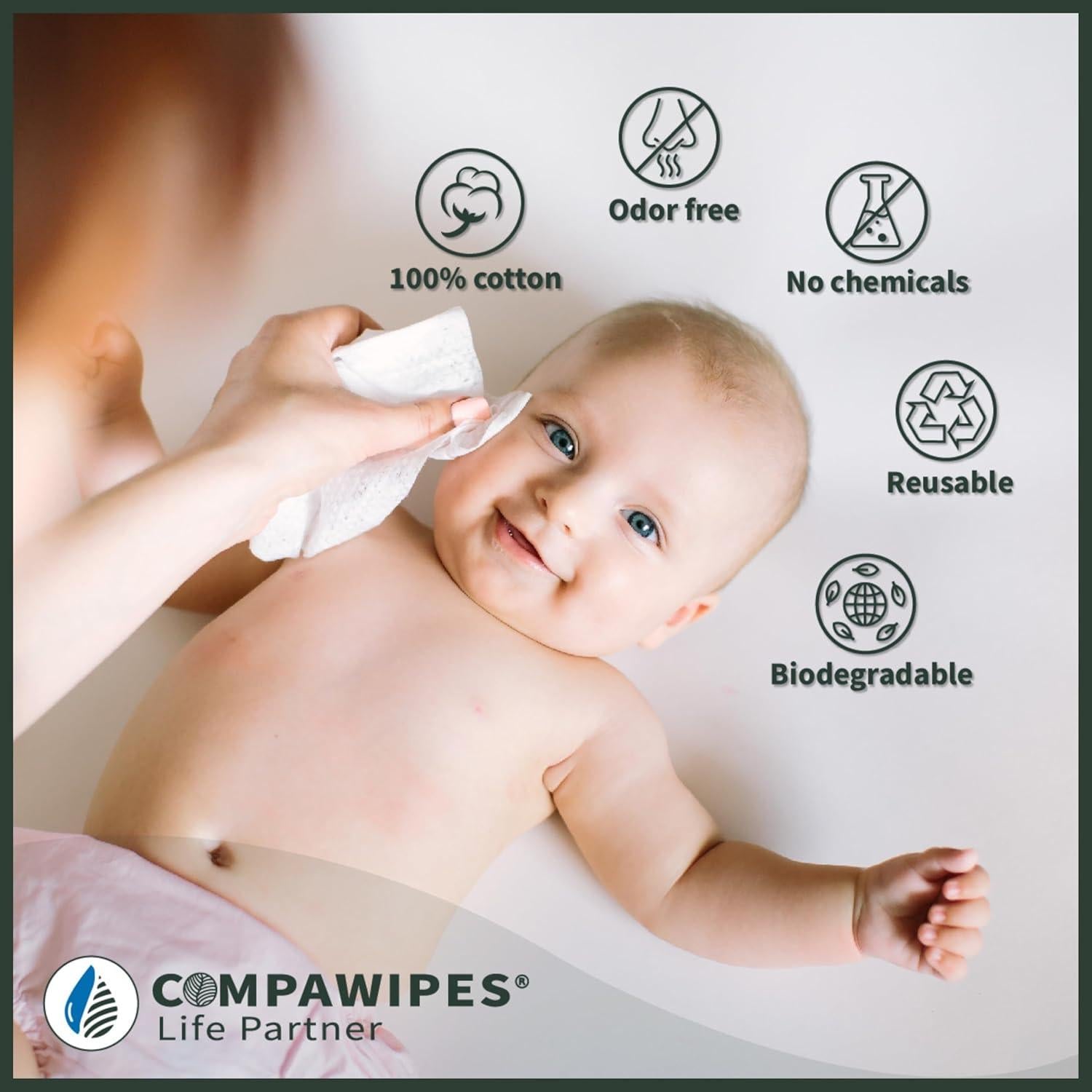 500 Toallitas Comprimidas Compawipes - Papel Higiénico Ecológico