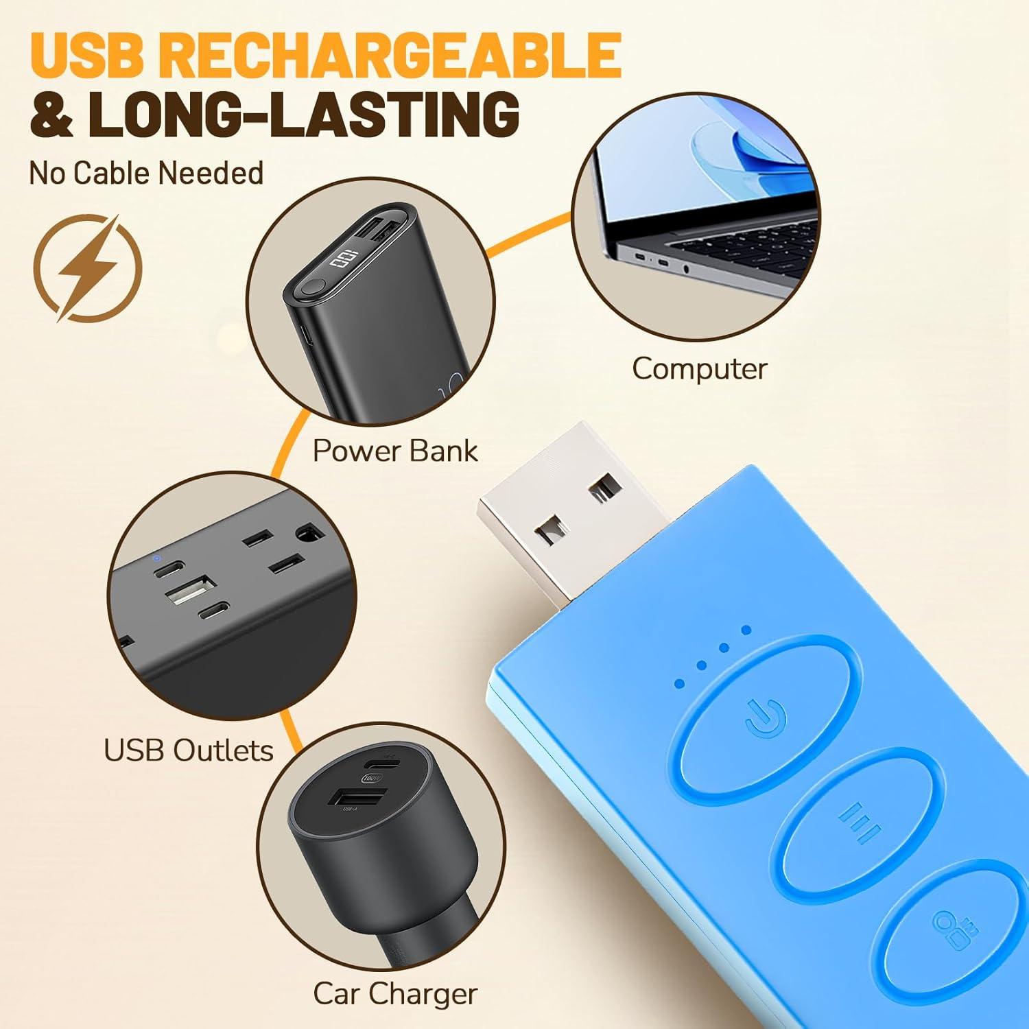 Luz de Lectura Recargable YONSEN con 5 Brillos y 3 Colores