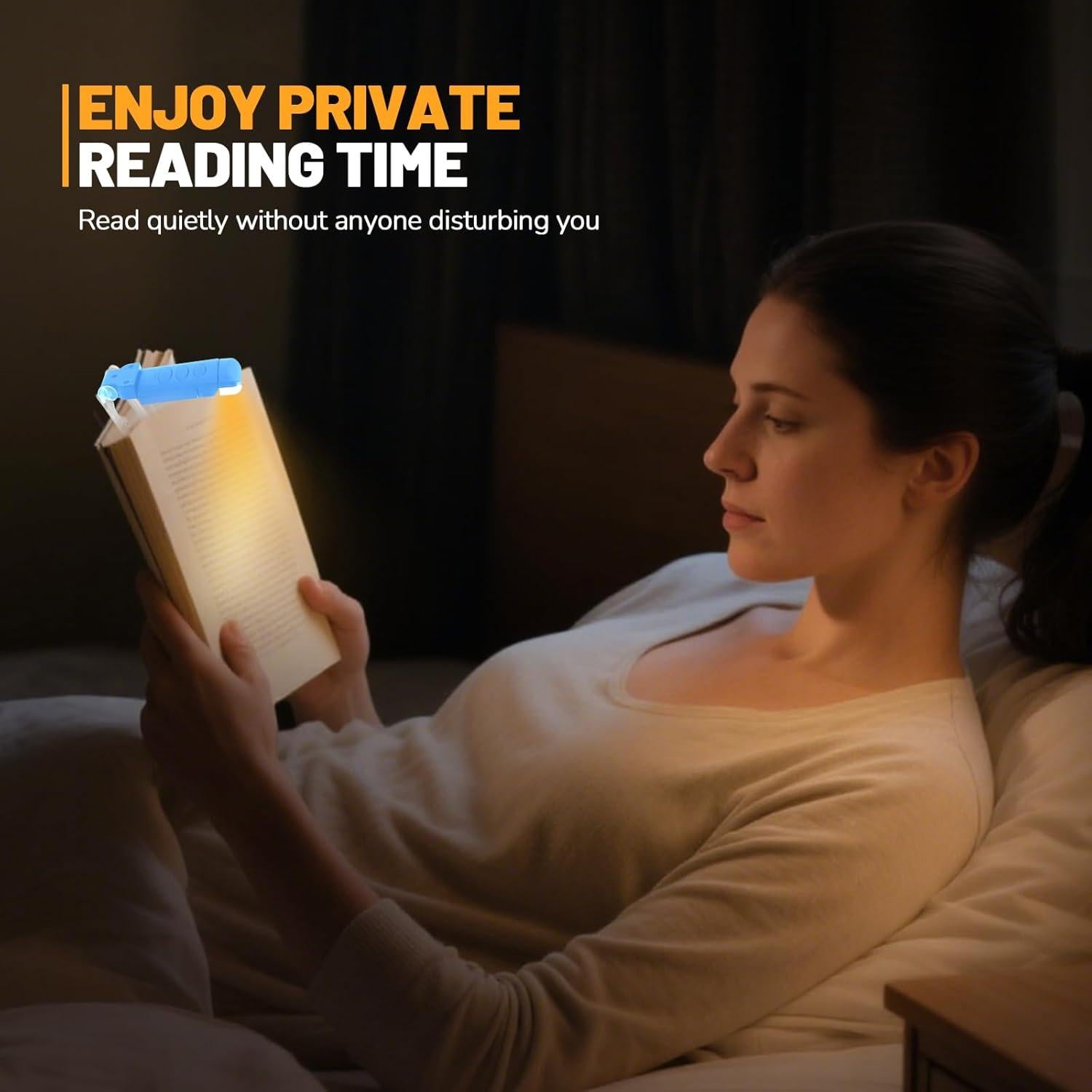 Luz de Lectura Recargable YONSEN con 5 Brillos y 3 Colores