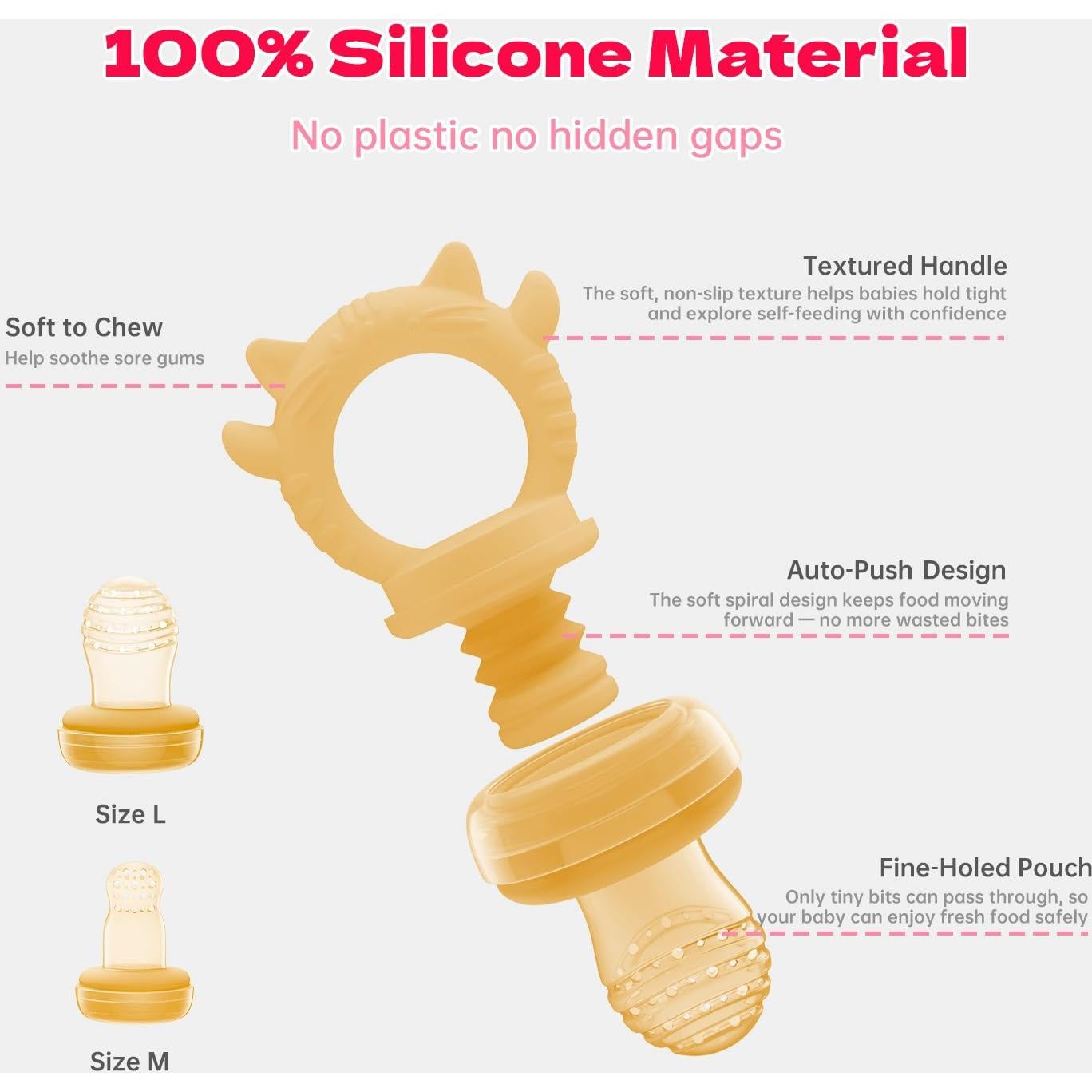 Extractor de Frutas para Bebés 100% Silicona Grado Alimenticio