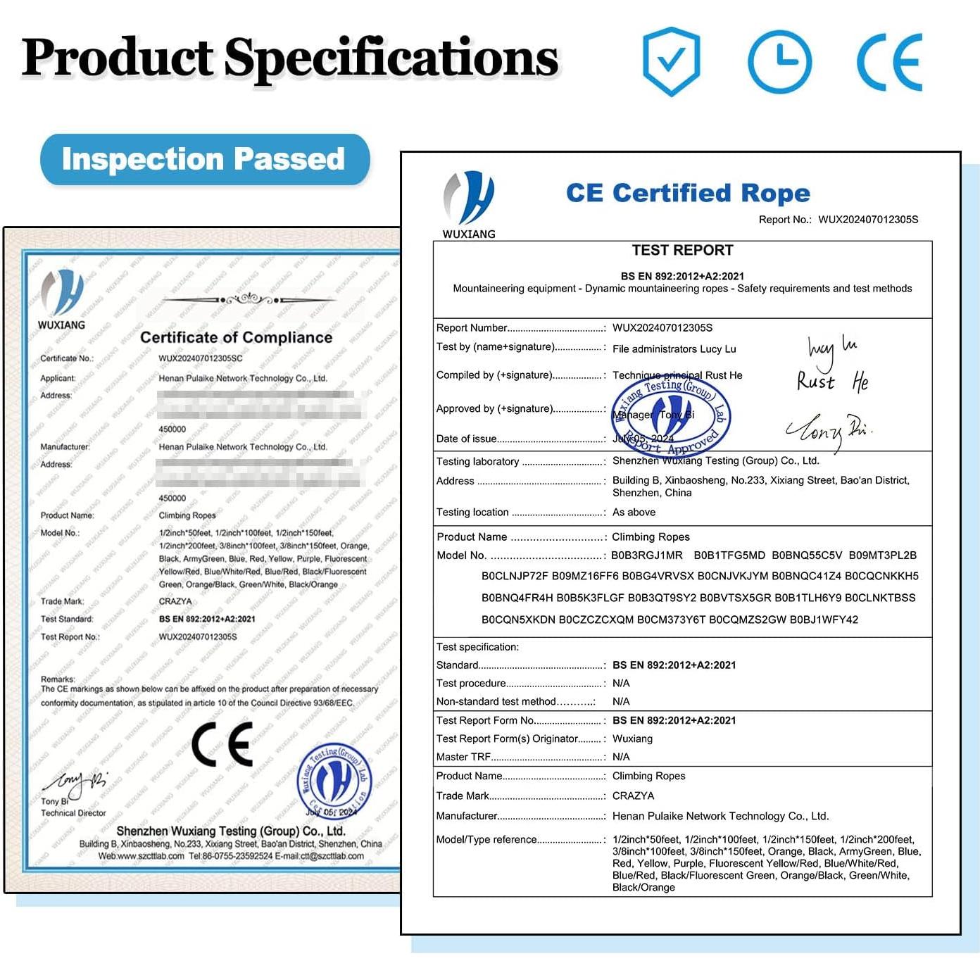 Cuerda de poliéster CRAYZA 1,27 cm x 30,48 m naranja