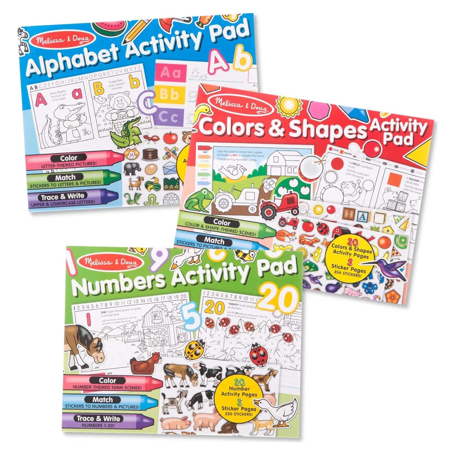 Paquete de Libros de Actividades Melissa & Doug - Alfabeto, Colores y Números