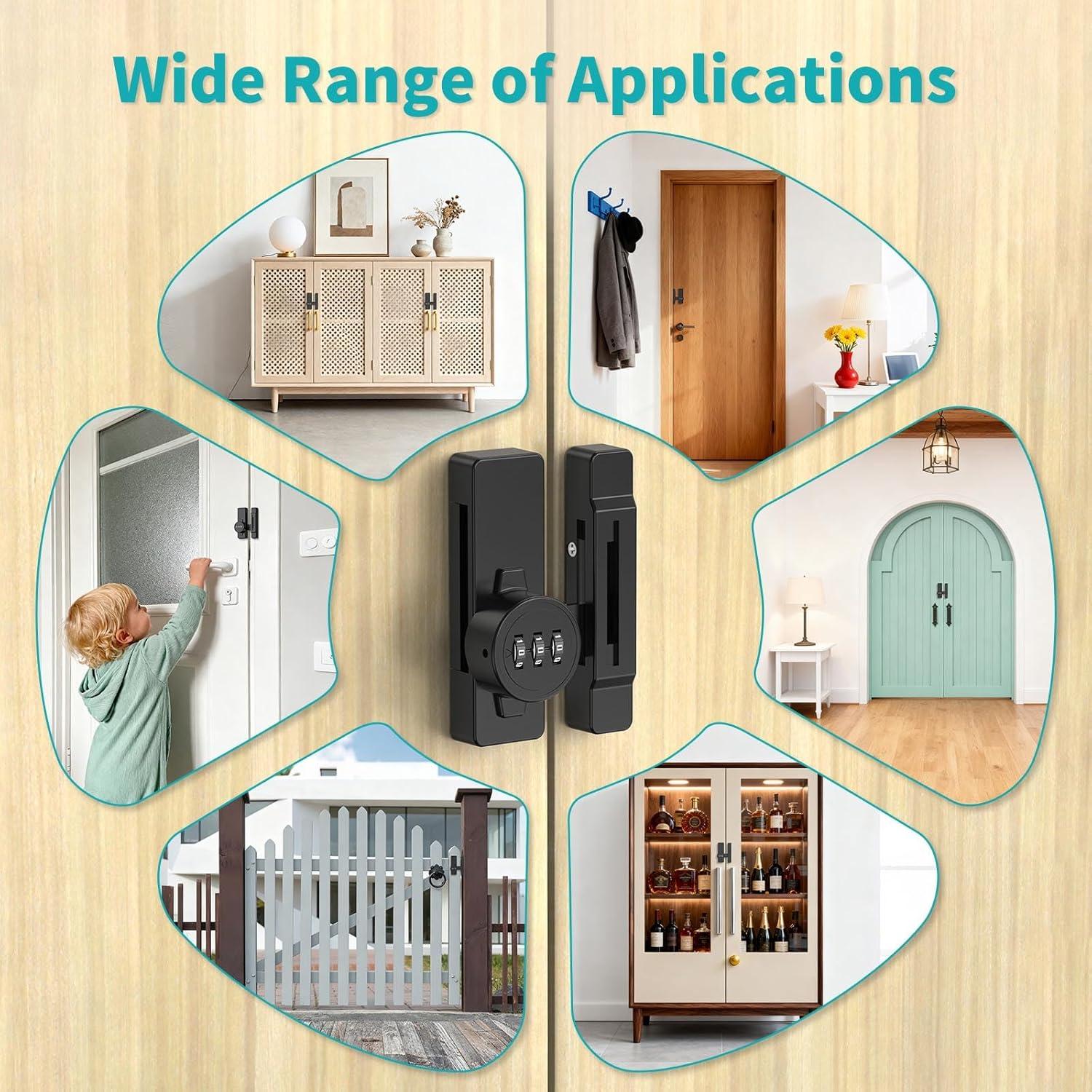 Cerradura de Combinación YogePote para Gabinete Negro 3 Dígitos