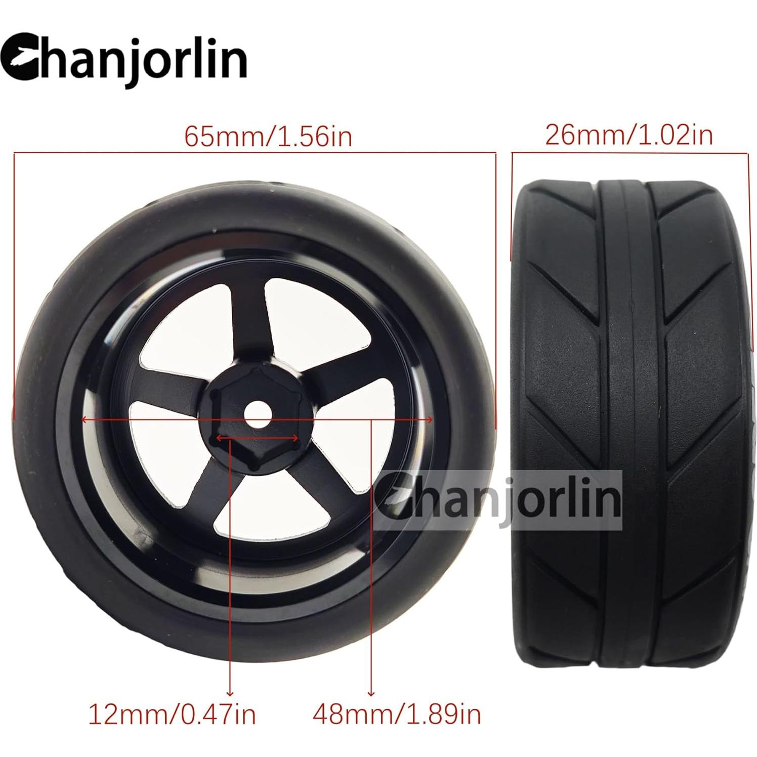 Neumáticos y Ruedas RC 1:10 Chanjorlin 4 Pcs 65mm Drift