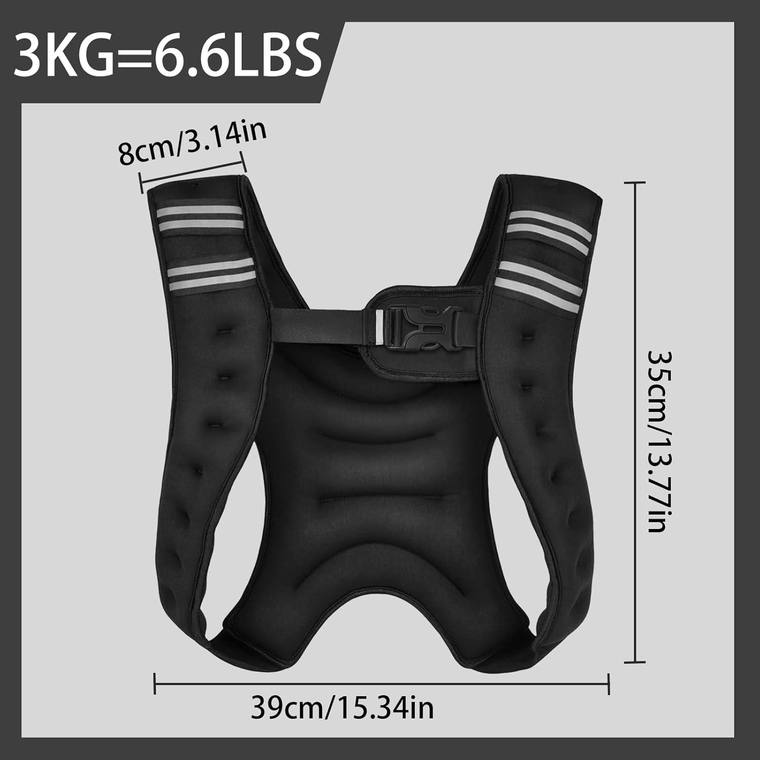 Chaleco con peso ajustable Kvittra 3kg para entrenamiento