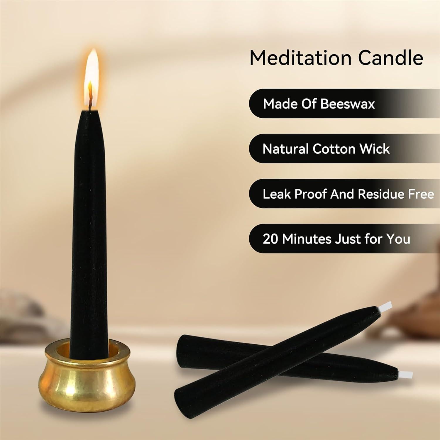 Vela de Meditación Sin Goteo Gedengni - Cera de Abeja 20 Min