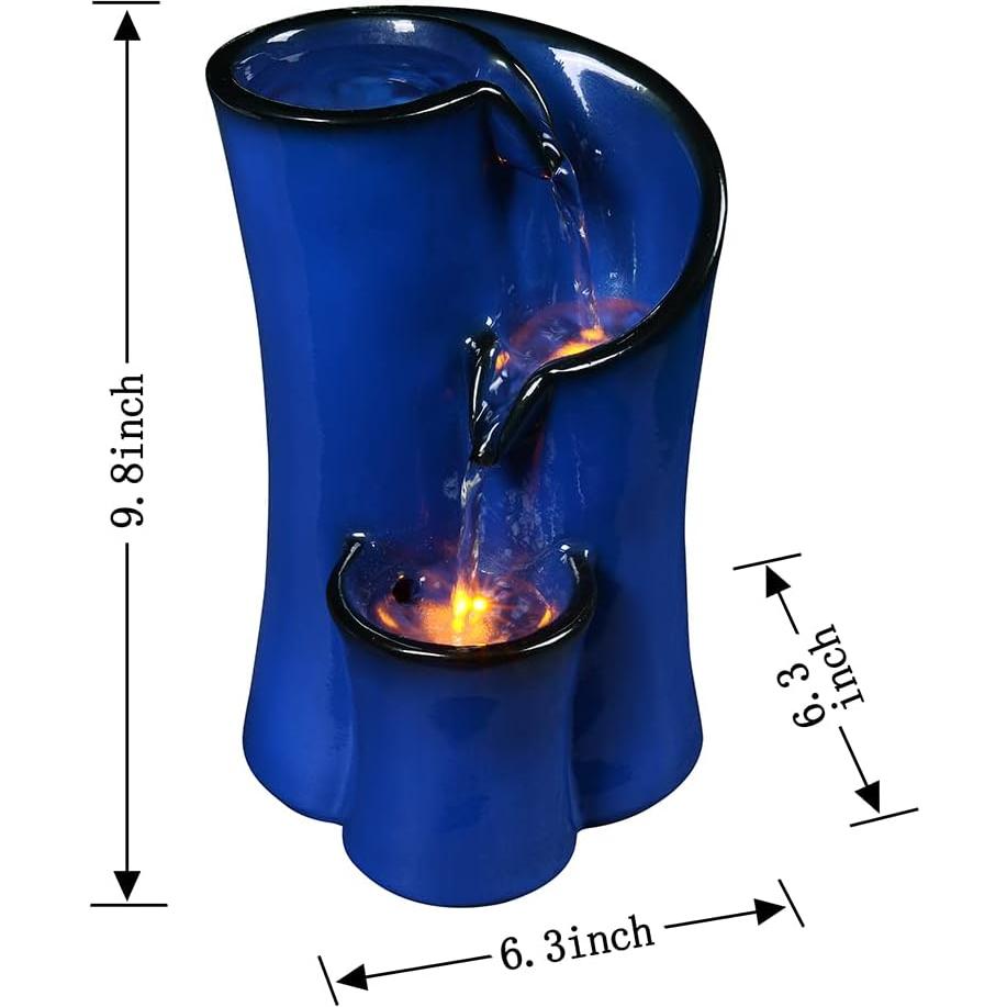 Fuente de Agua Interior GOSSI Azul 24.9 cm con LED