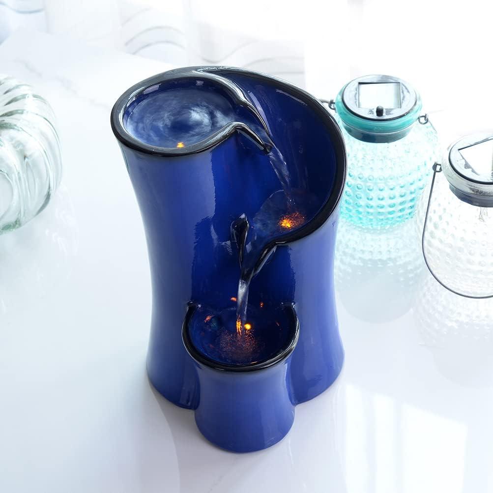 Fuente de Agua Interior GOSSI Azul 24.9 cm con LED