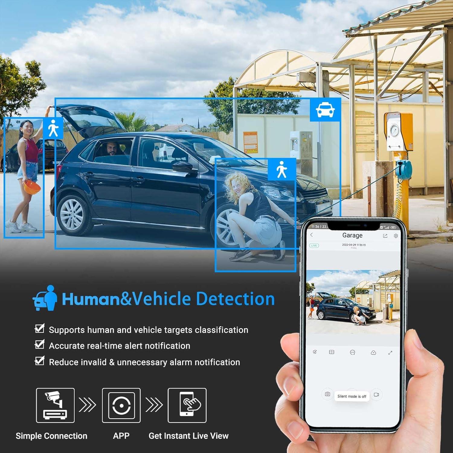 Cámara de Seguridad IP VIKYLIN 4K 8MP PoE Exterior IP67