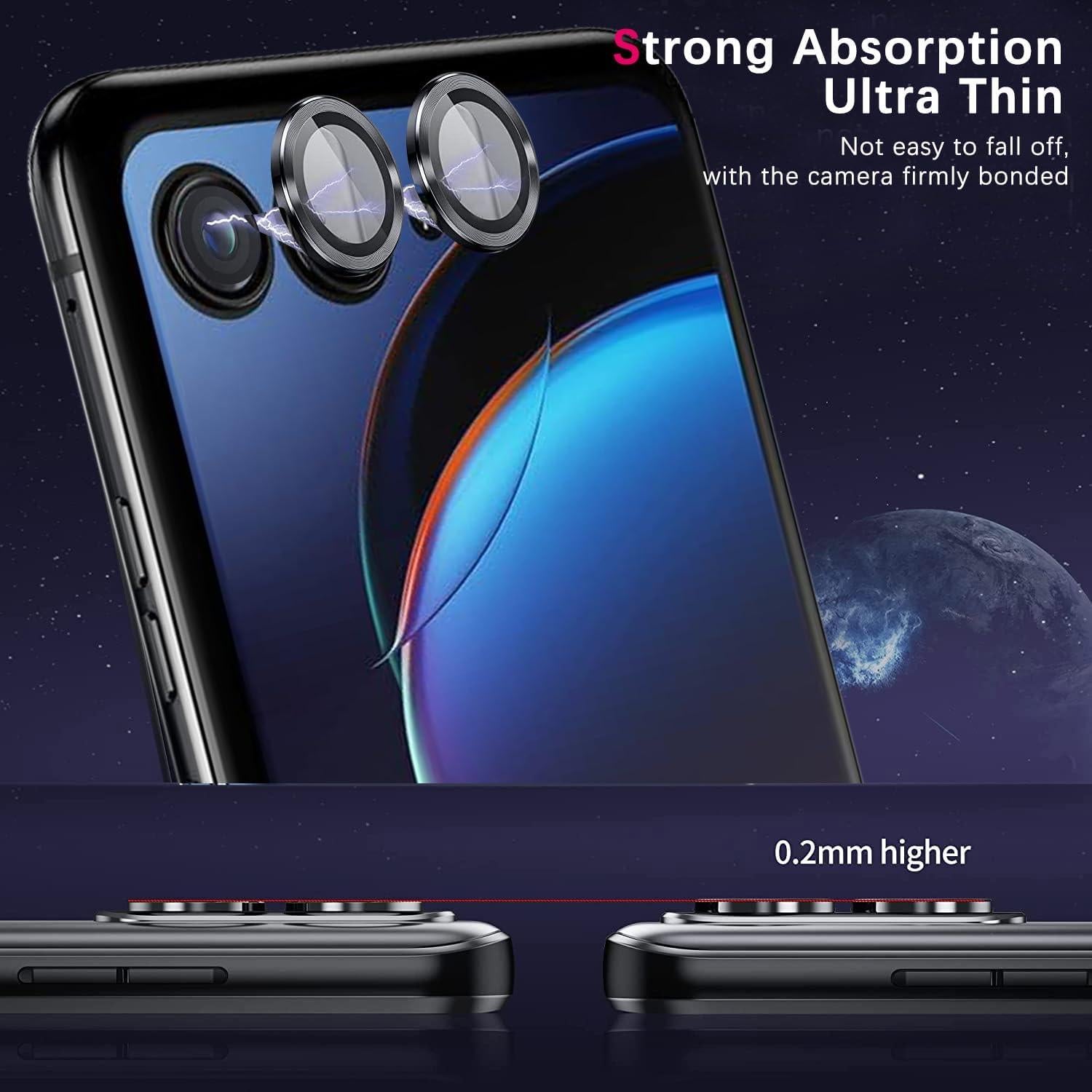 Protector de Lente de Cámara Zeking para Motorola Razr 50/60 - Vidrio Templado 9H