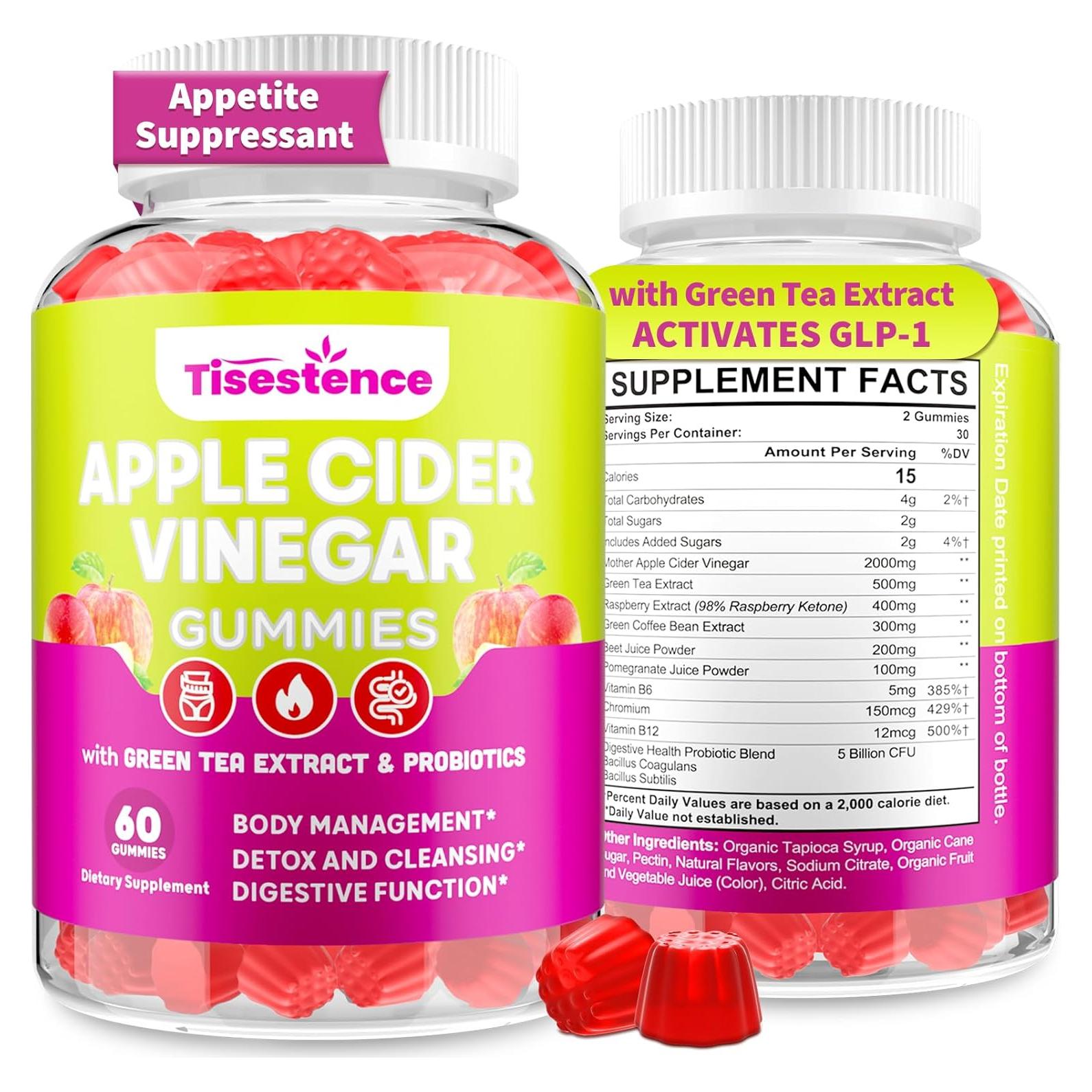 Gominolas de Vinagre de Sidra de Manzana Tisestence 60 Unidades