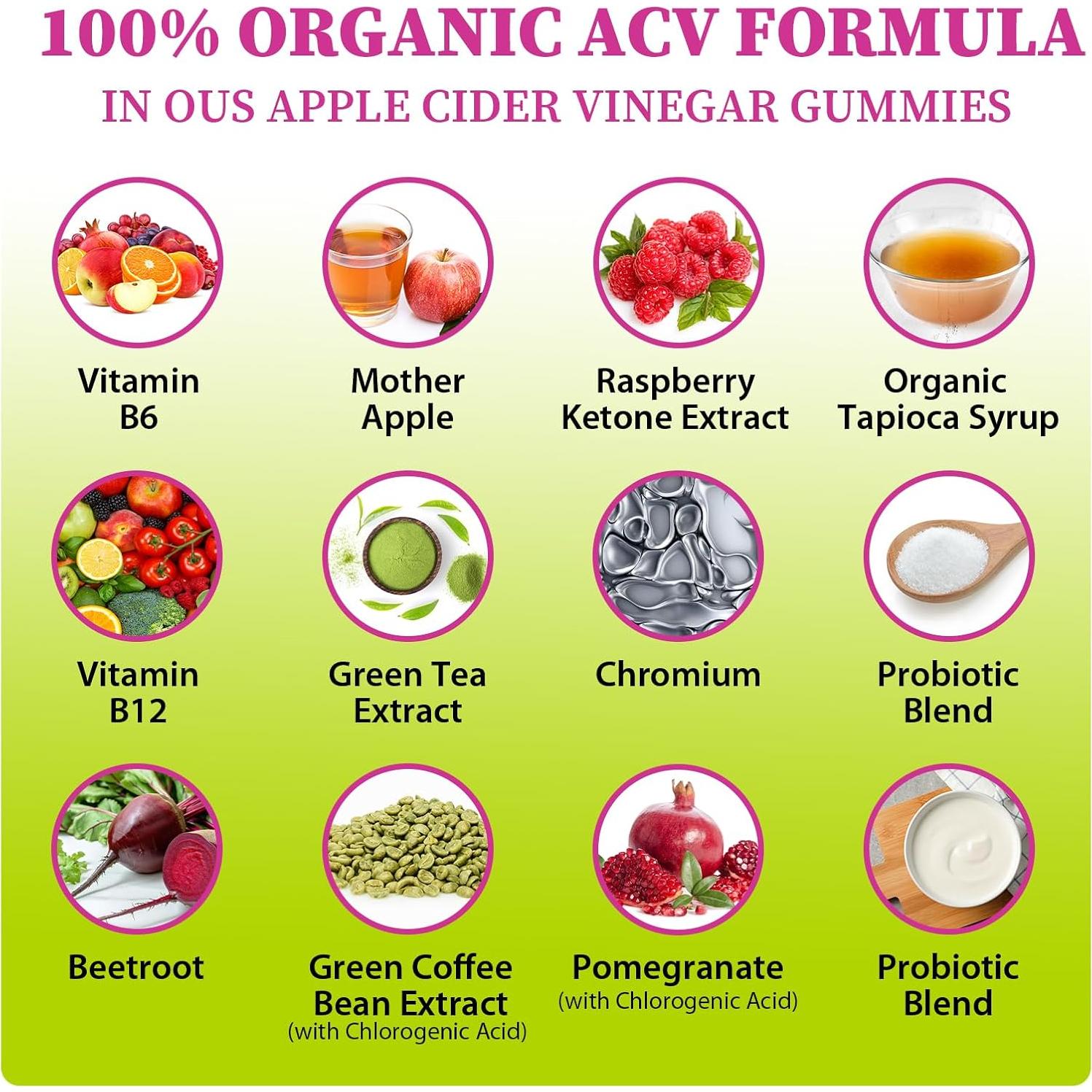 Gominolas de Vinagre de Sidra de Manzana Tisestence 60 Unidades