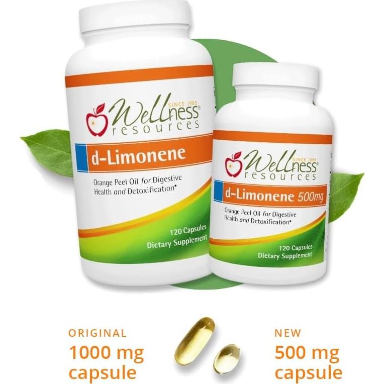 Cápsulas de d-Limoneno Wellness Resources 500mg 120 unidades - Salud digestiva