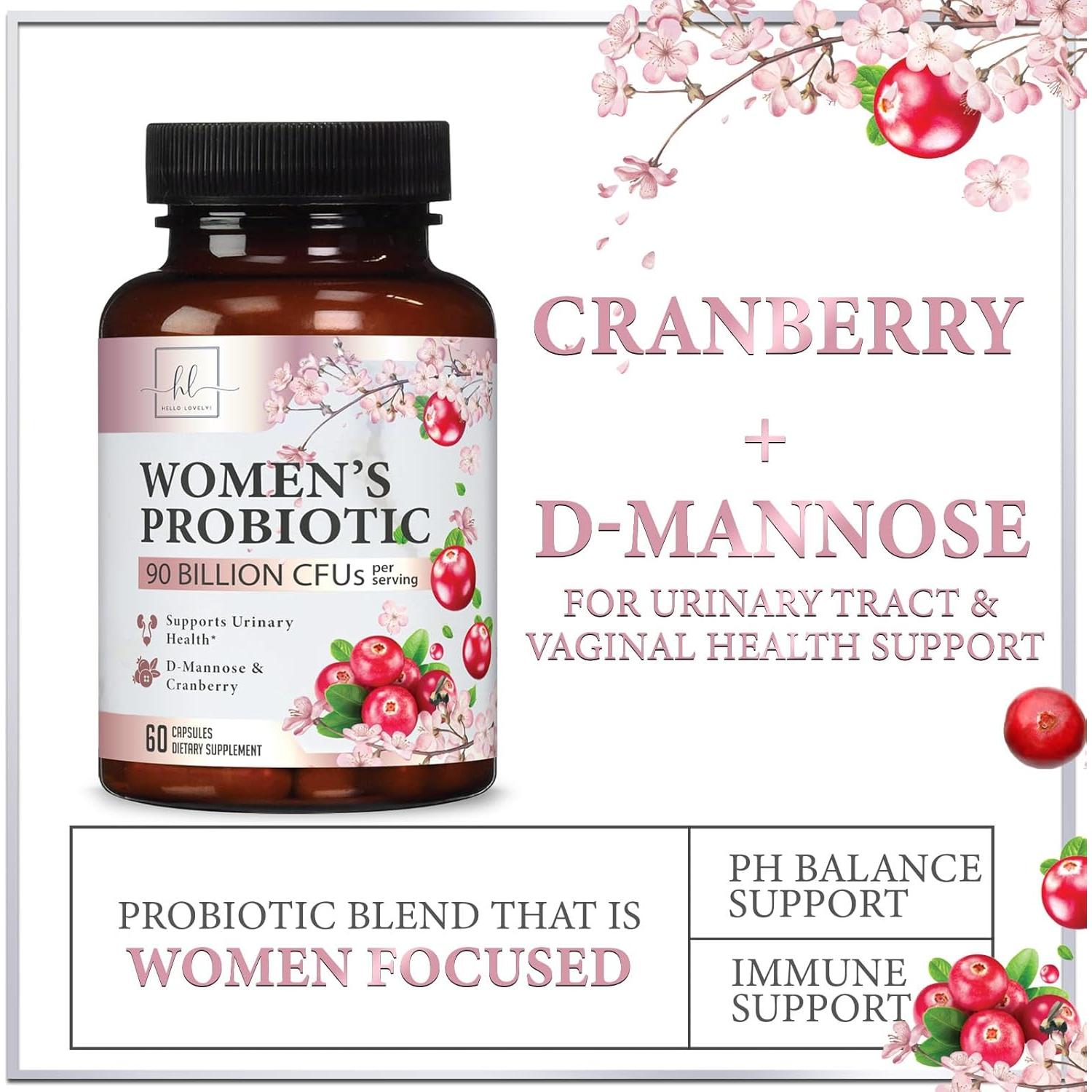 Probioticos Femeninos Hello Lovely 60 Cápsulas 90 Mil Millones CFU