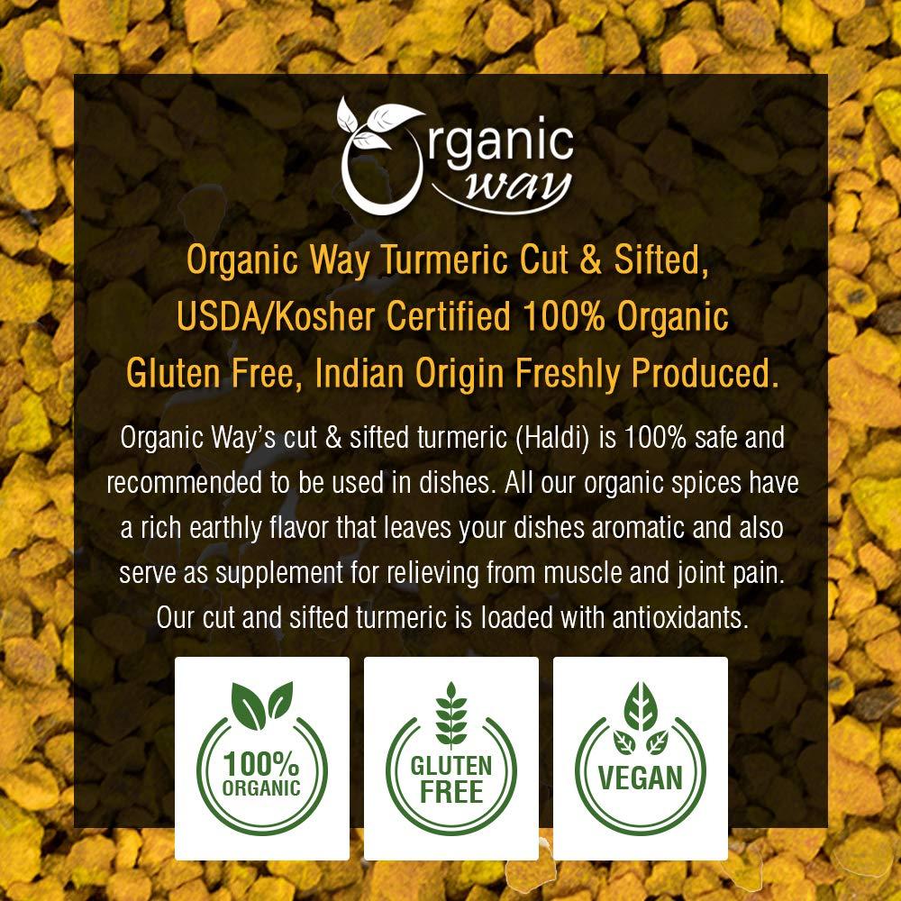Raíz de Cúrcuma Orgánica Cortada y Tamizada 113g - Organic Way