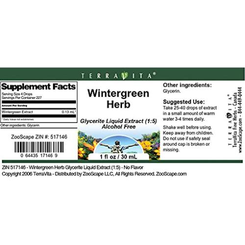 Extracto Líquido de Glicerita de Hierba de Invierno TerraVita 88.72 ml - Sin Sabor - Paquete de 3