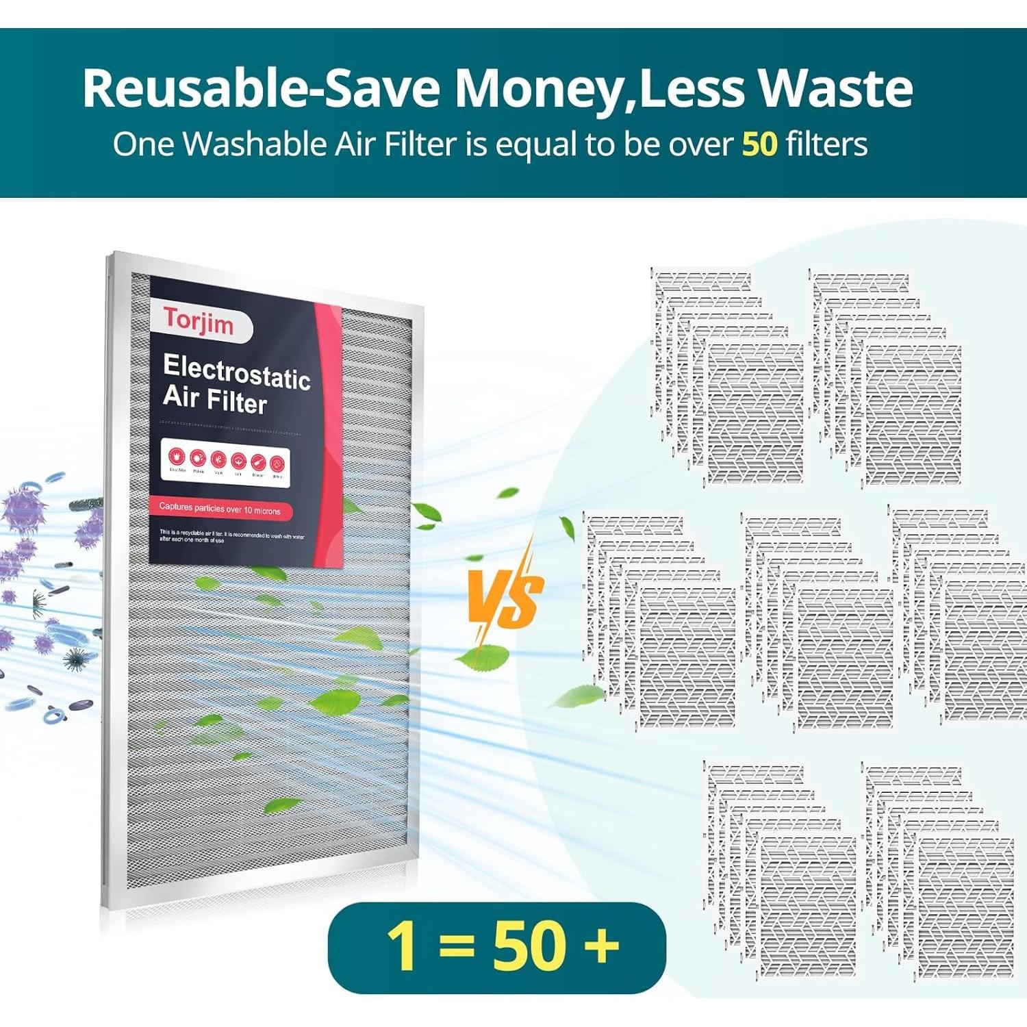 Filtro de Aire Torjim 50.8x25.4x2.54 cm MERV8 Lavable