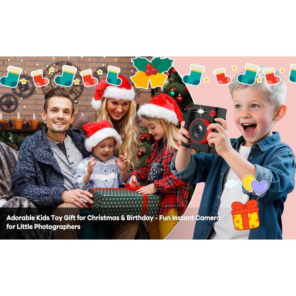 Cámara Instantánea MYSTILUCK X8D para Niños 3-12 Años 1080P