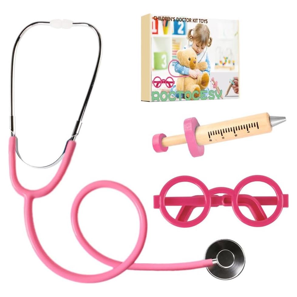 Juego de Médico Infantil Roctocesy - Estetoscopio, Jeringa y Gafas